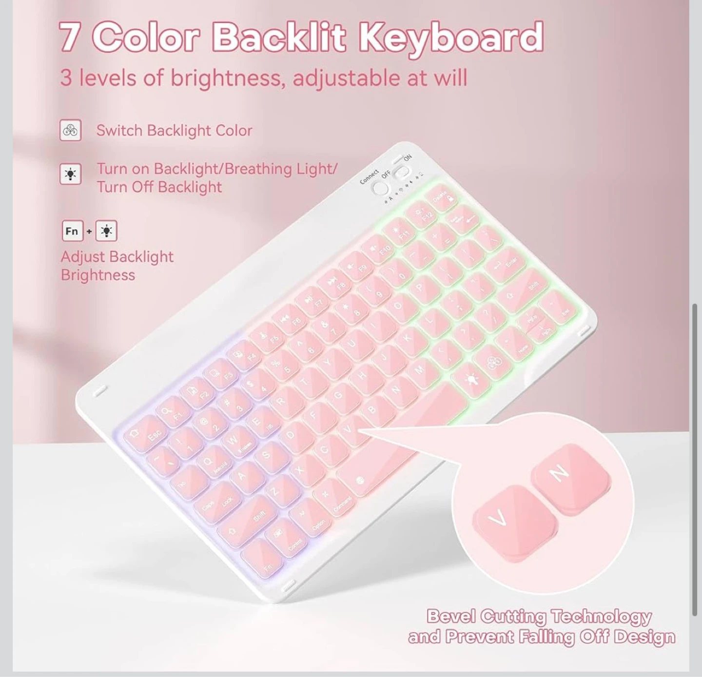 YBING Keyboard Case for iPad 11" (Pink) KC1 - photo 4