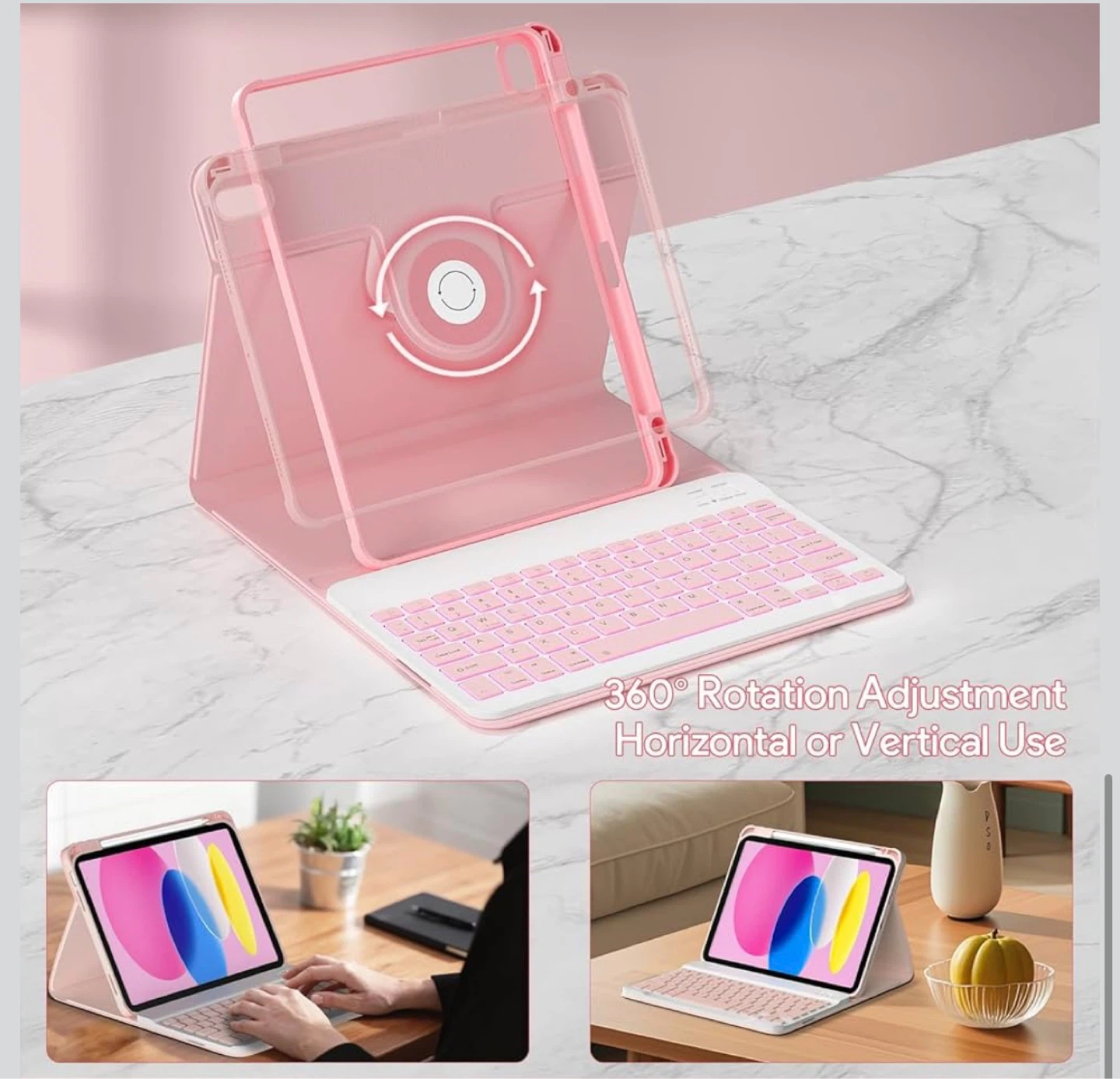 YBING Keyboard Case for iPad 11" (Pink) KC1 - photo 5