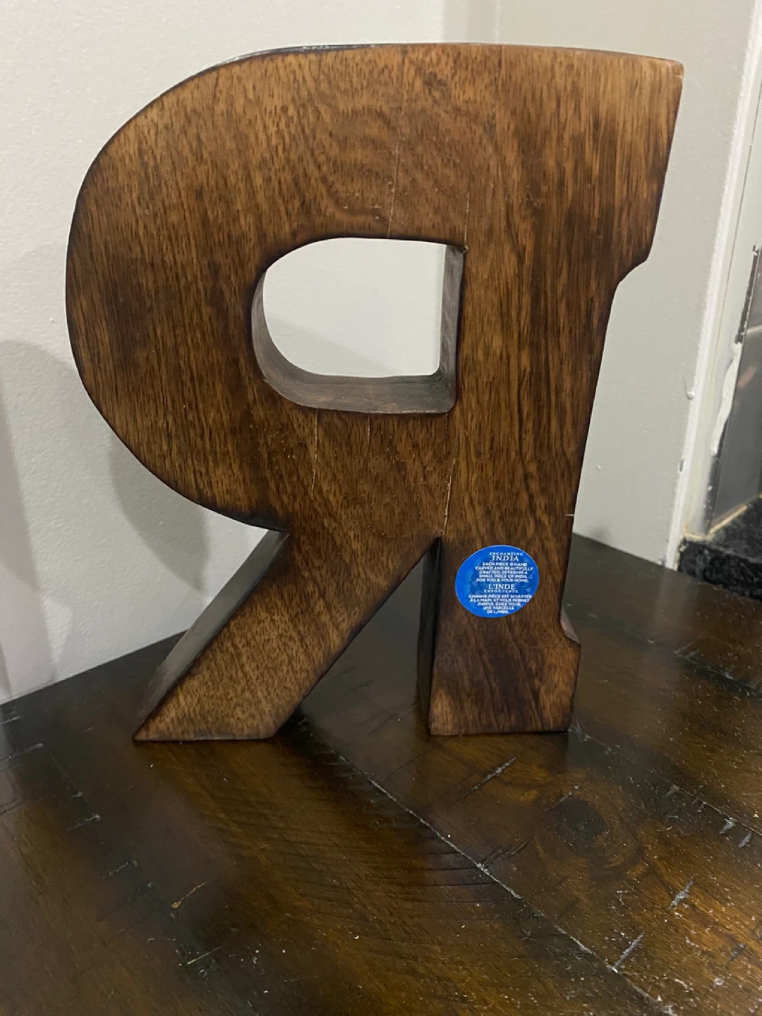 Wooden Letter R Decor with Studs - photo 2