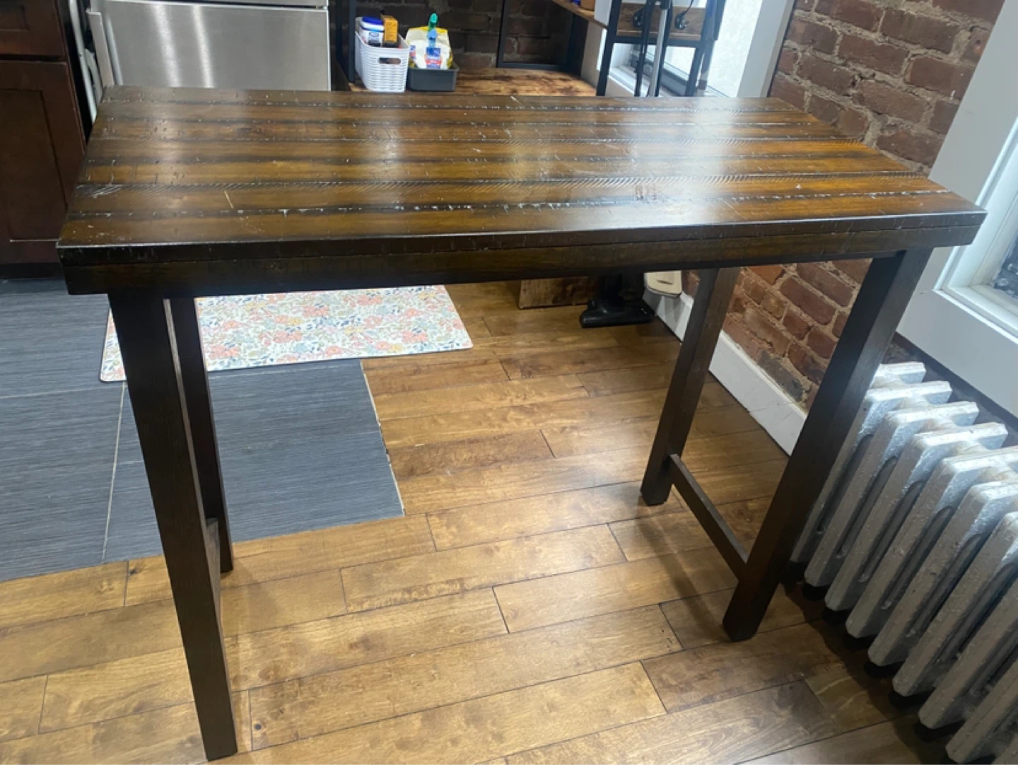 Dark Wood Bar Height Table with (2) Barstools - photo 5