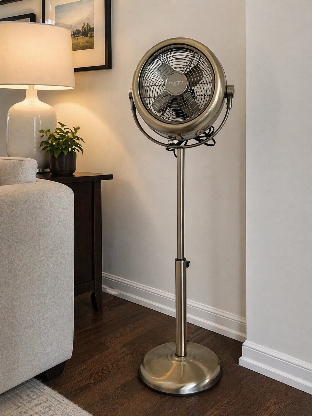 Nautica Home Pedestal Fan - Brass Finish