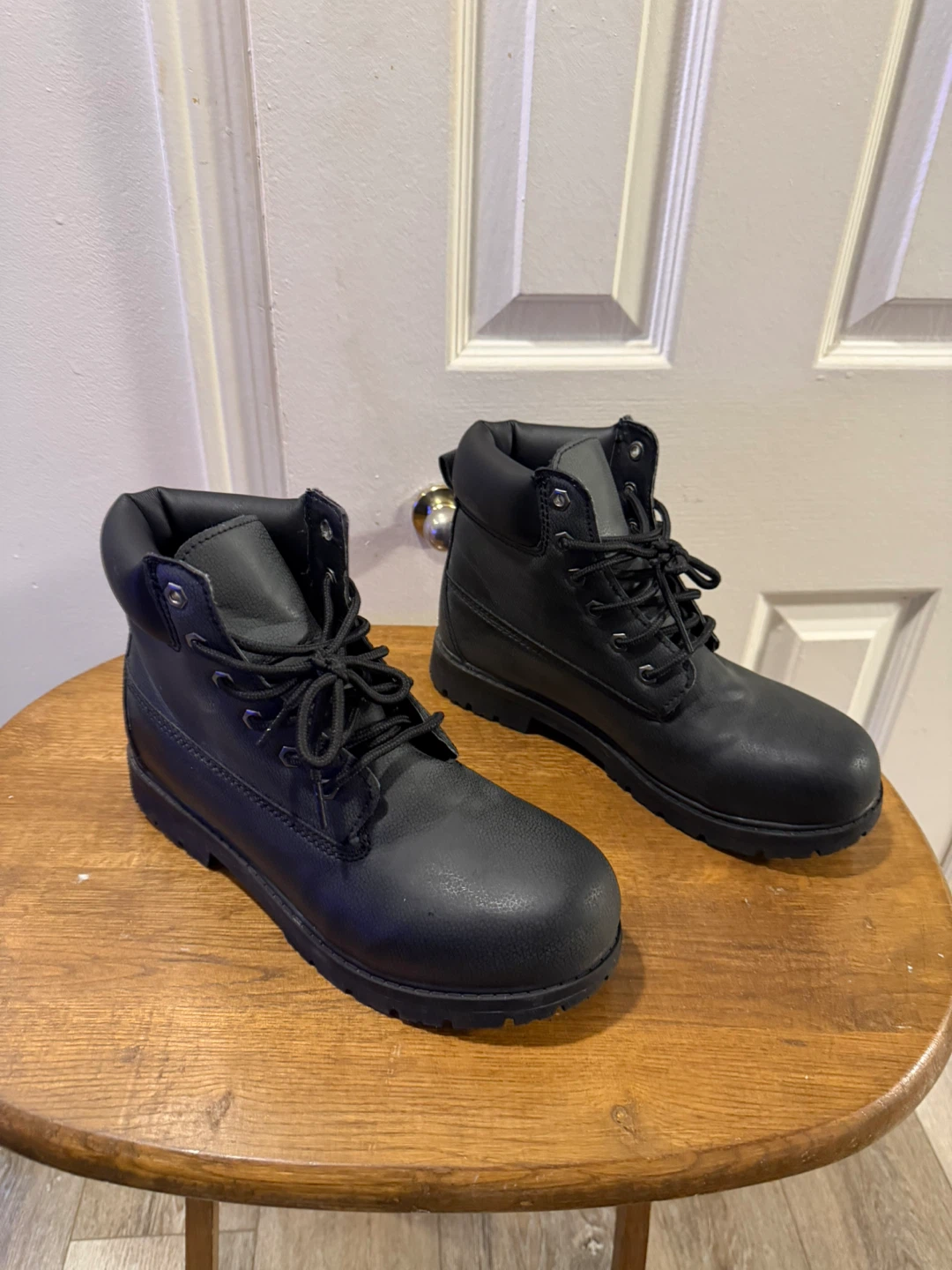 Black Work Boots Size 8