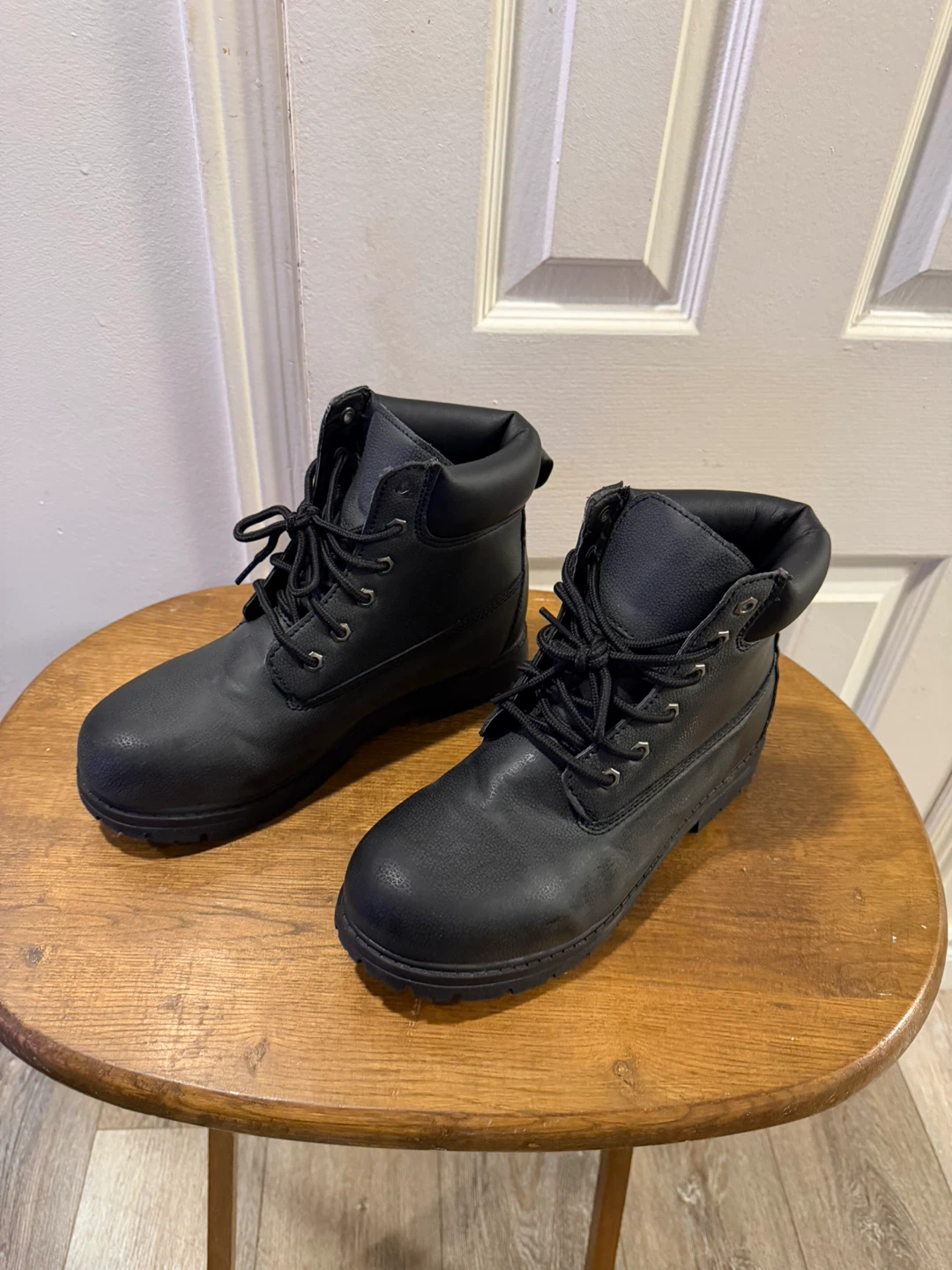 Black Work Boots Size 8 - photo 2