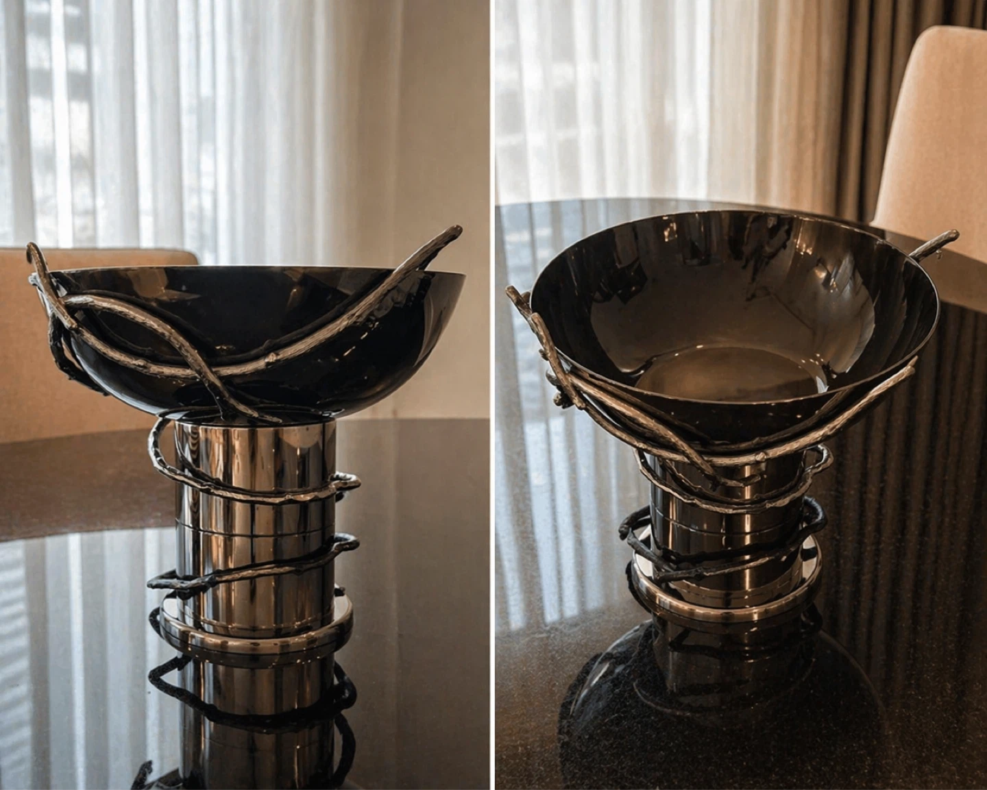 Decorative Metal Pedestal Bowl - photo 2