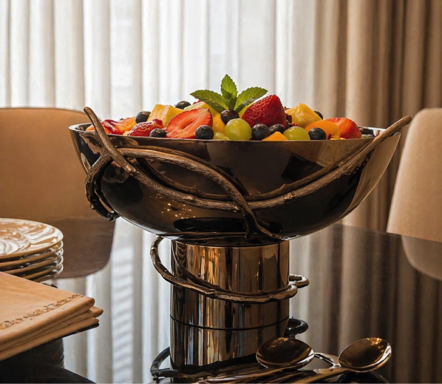 Decorative Metal Pedestal Bowl