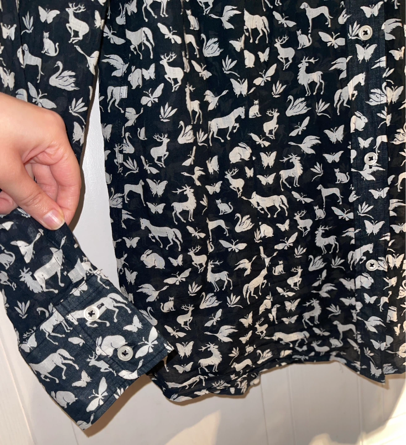 B.S Frankonia Animal Print Button-Up Cotton Blouse size L - photo 5