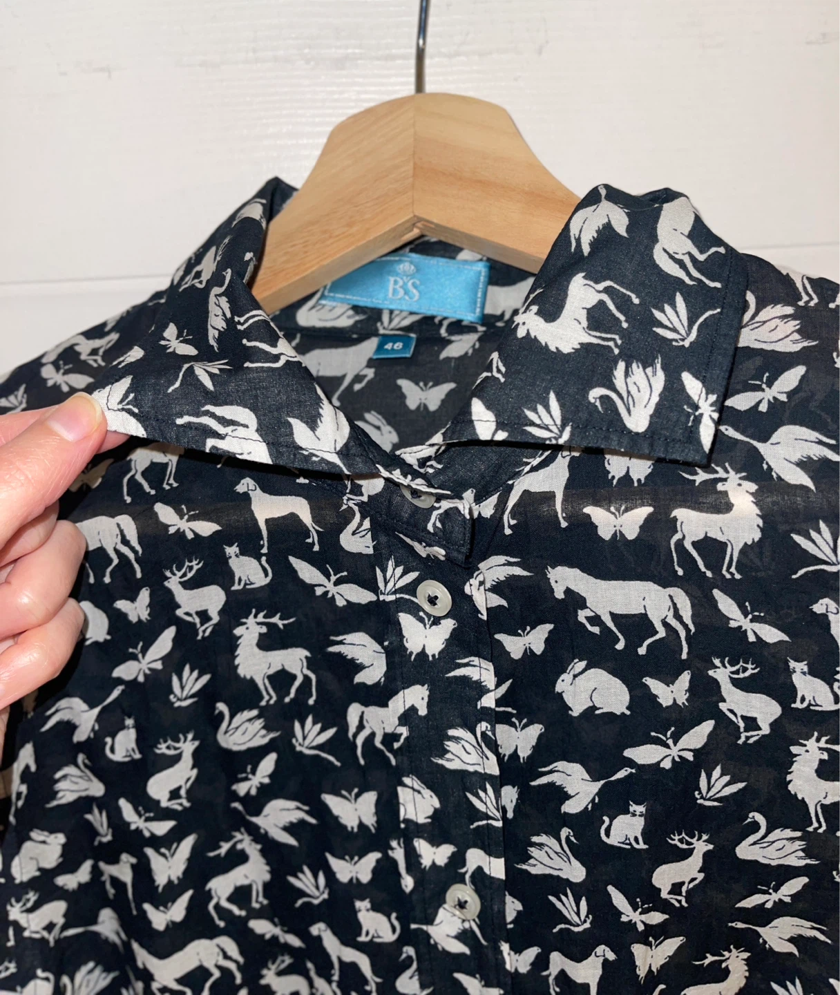 B.S Frankonia Animal Print Button-Up Cotton Blouse size L - photo 4