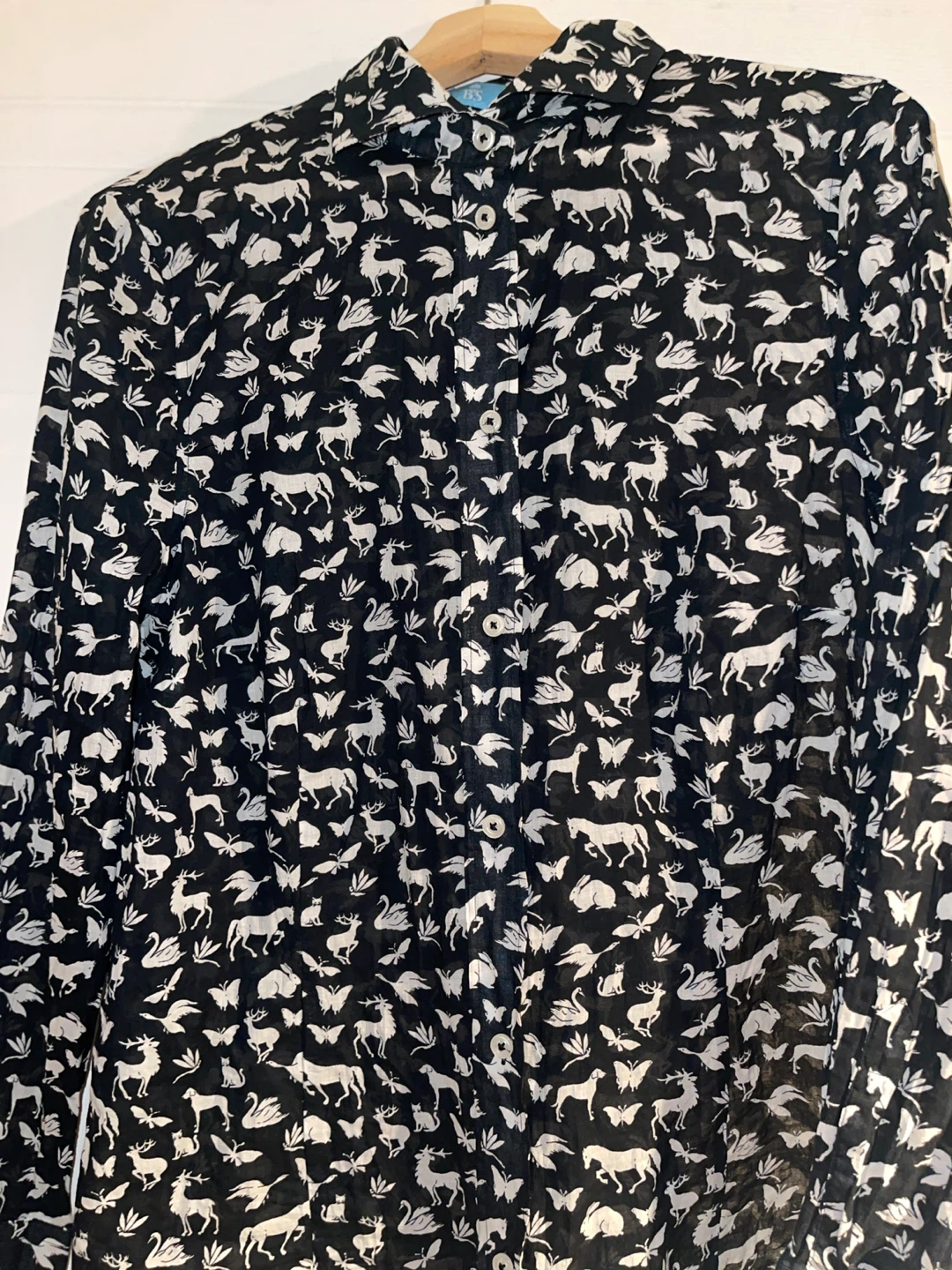 B.S Frankonia Animal Print Button-Up Cotton Blouse size L - photo 3
