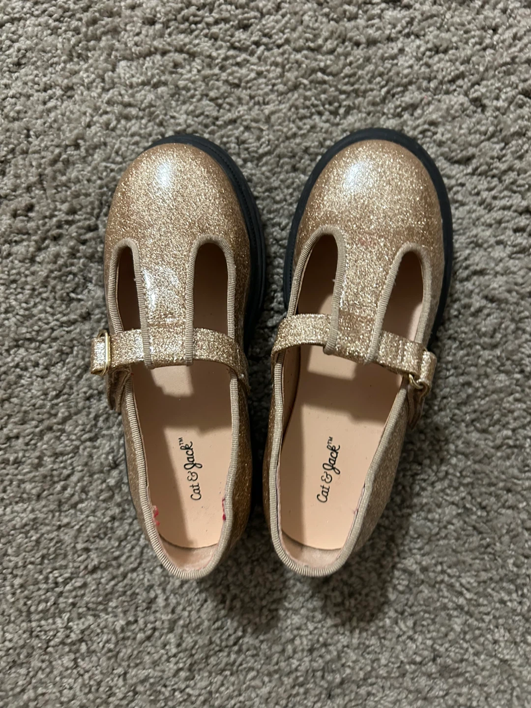 Cat & Jack Toddler Girls Glitter  - Gold