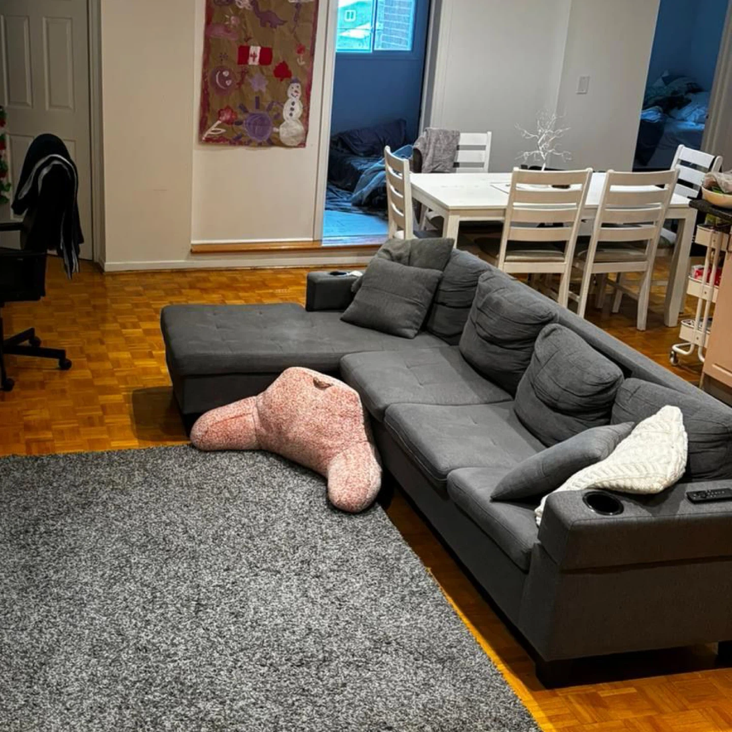 Grey Sectional Sofa with chaise