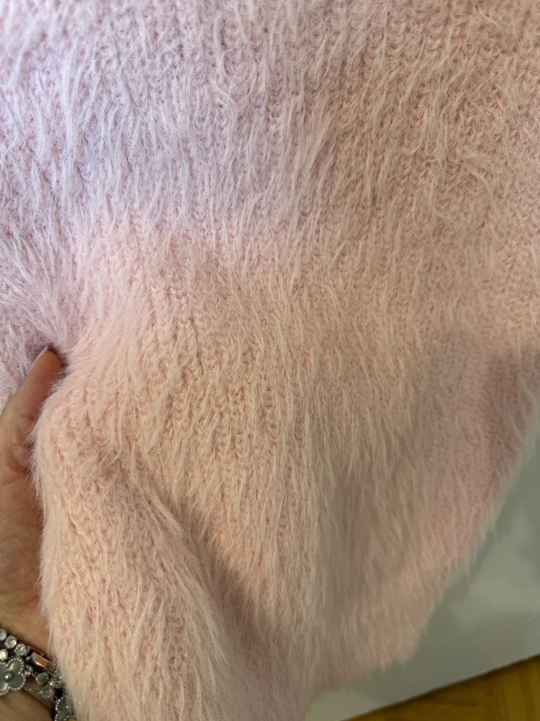 Zara Pink Fuzzy Short Sleeve Sweater Size S 🌱 - photo 5