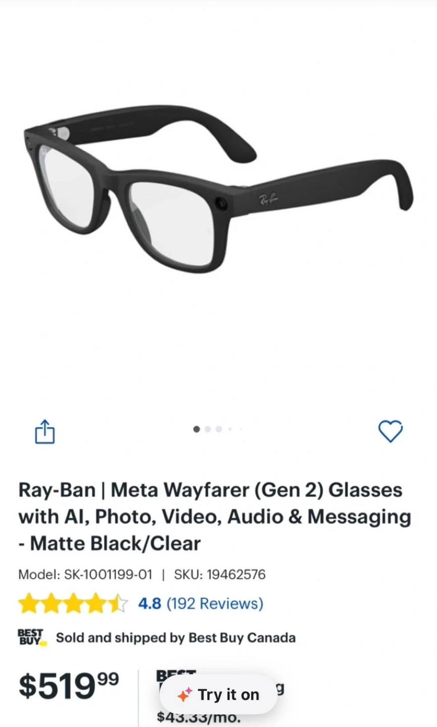 Ray-Ban Meta Wayfarer (Gen 2) Smart Glasses - Matte Black/Clear - photo 4