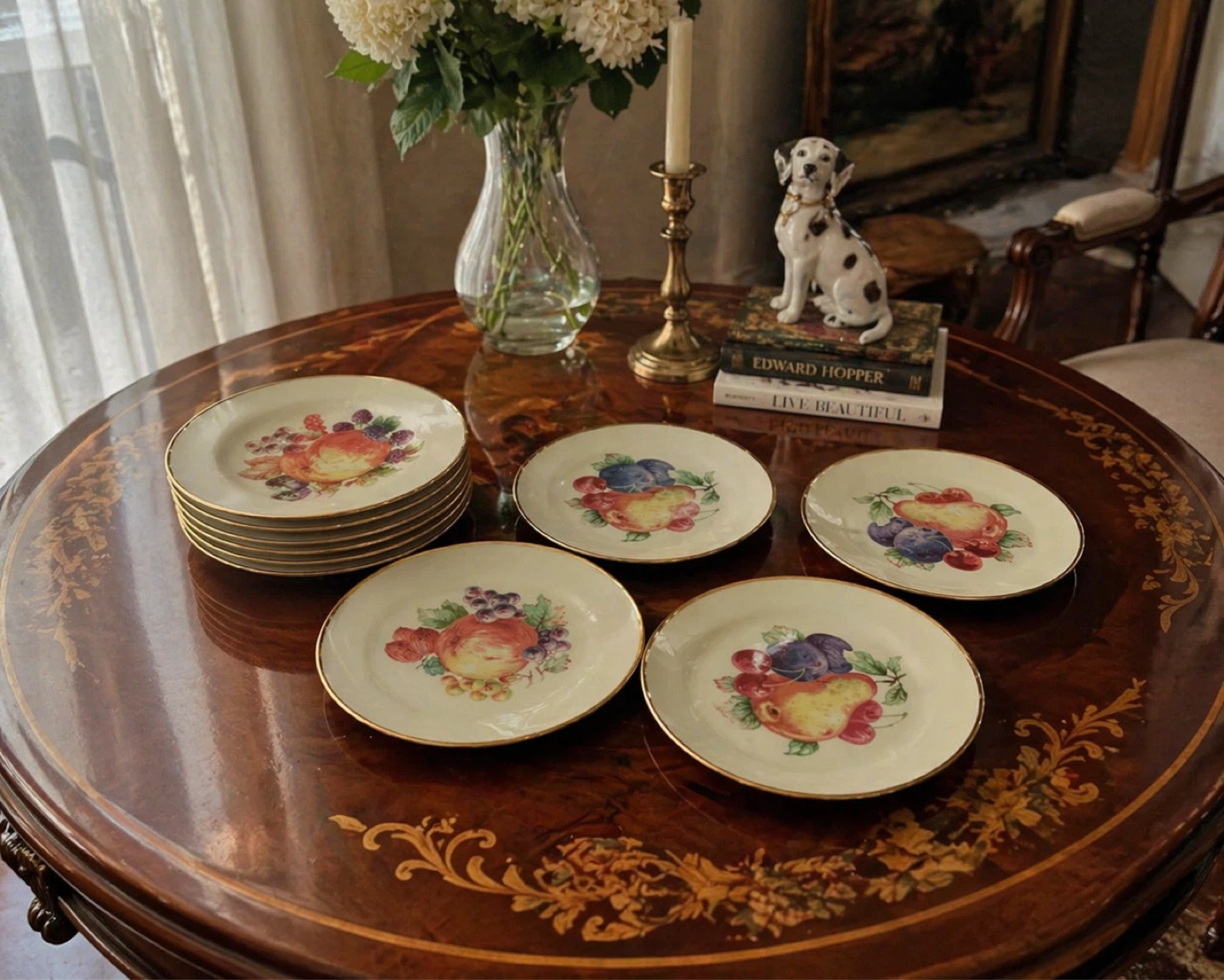 Set of 11 Vintage Fruit Dessert Plates. Price each