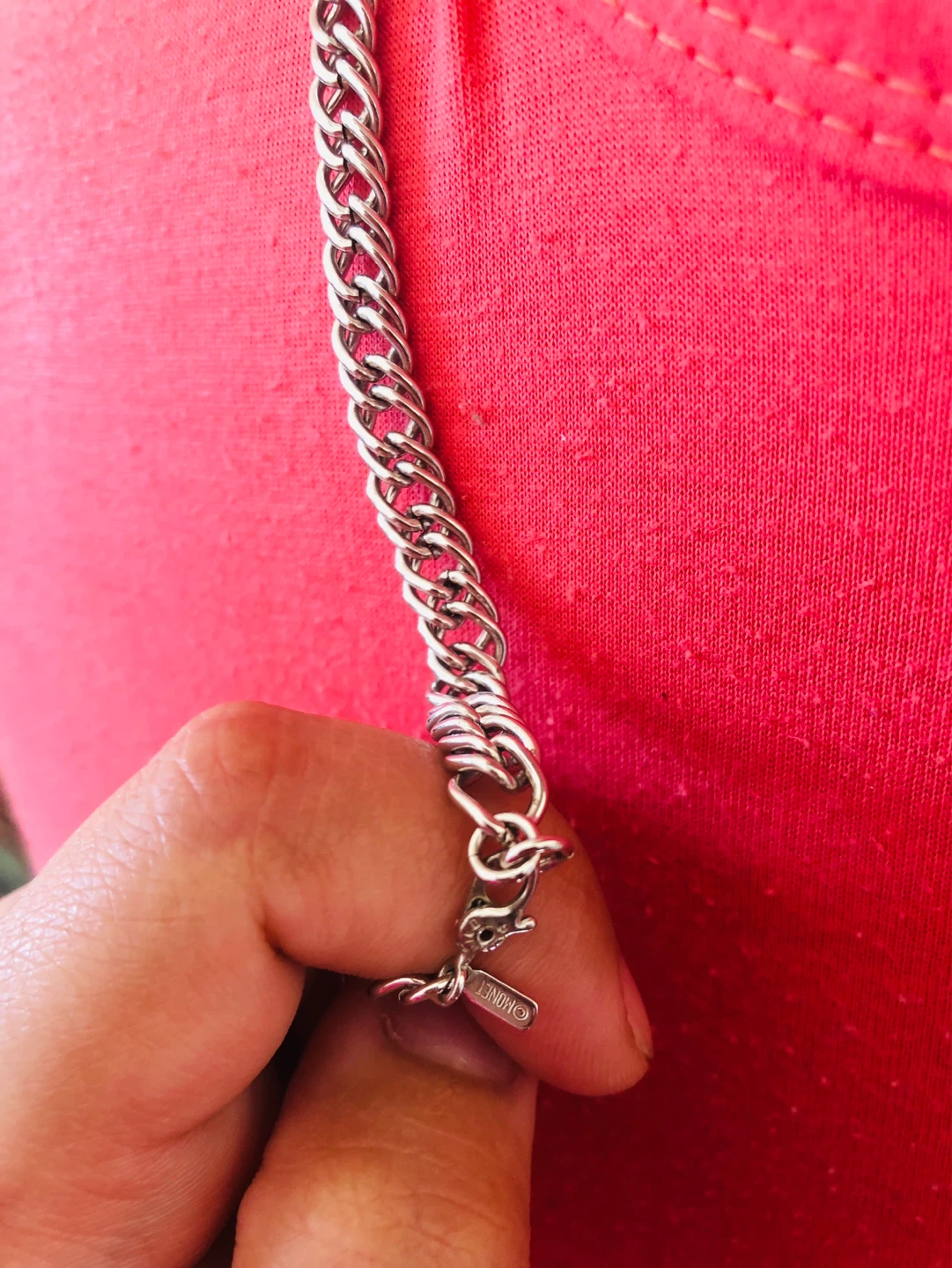 Monet Silver Tone Chain Necklace - photo 4