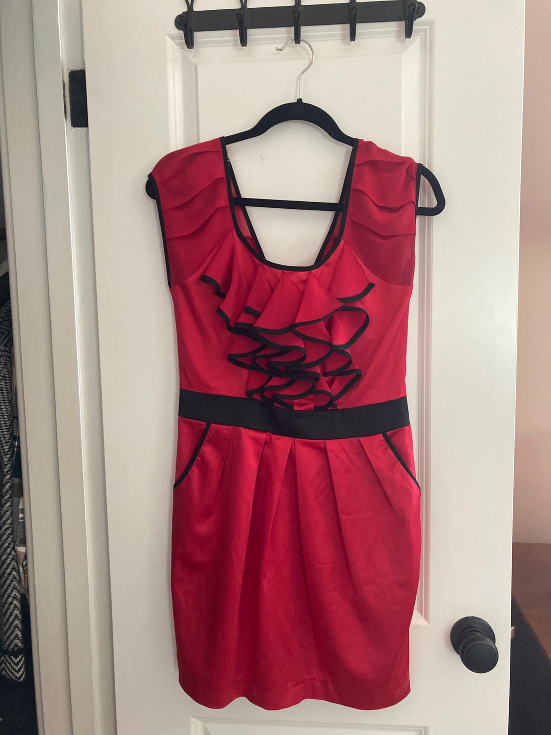 Lipsy London Red Ruffle Dress size S