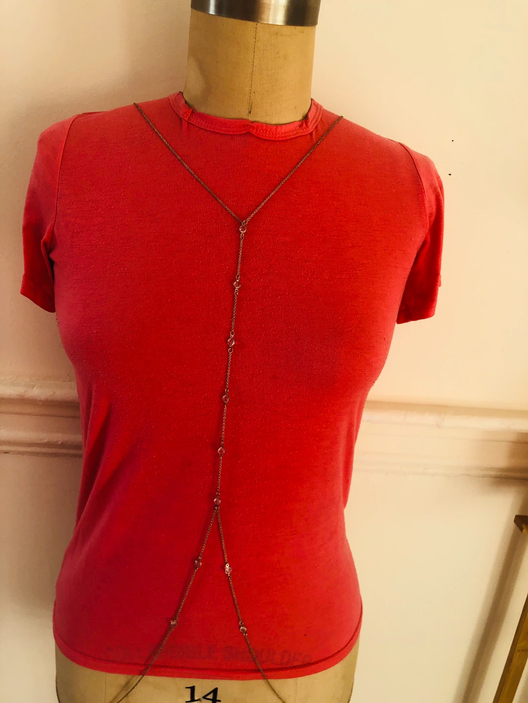Gold Tone Body Chain Necklace