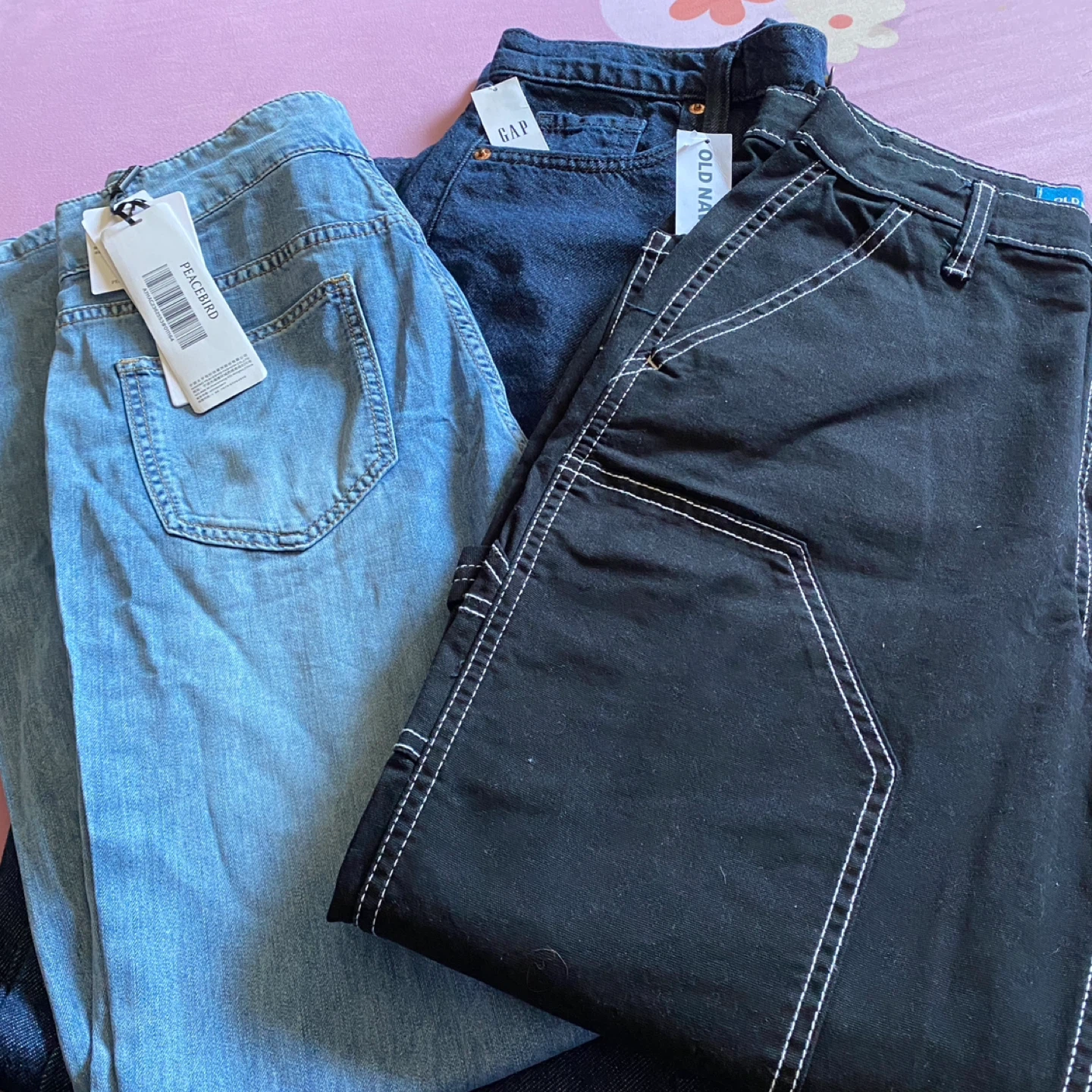 3 Brand New Jeans (GAP, Old Navy, Peacebird)