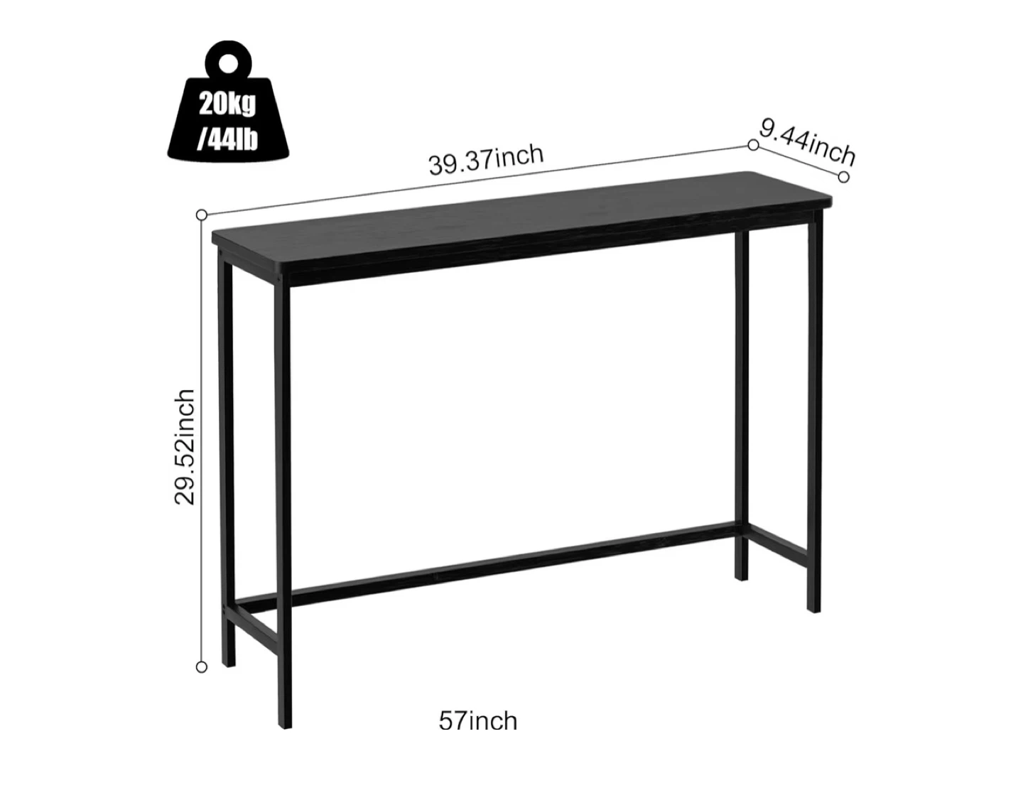 Black Console Table - photo 3