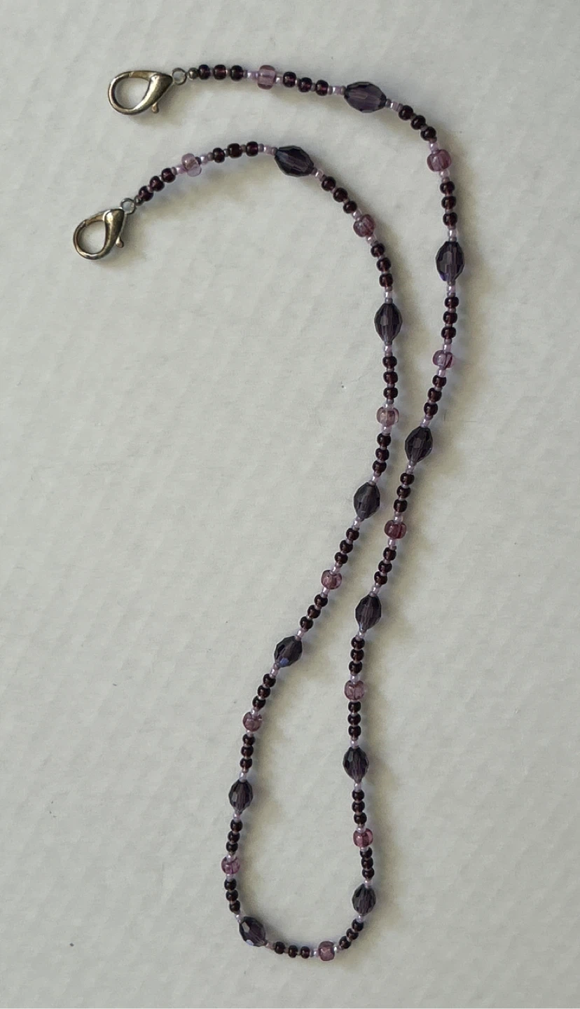 🌱Purple Beaded Eyeglasses Lanyard with Clasps