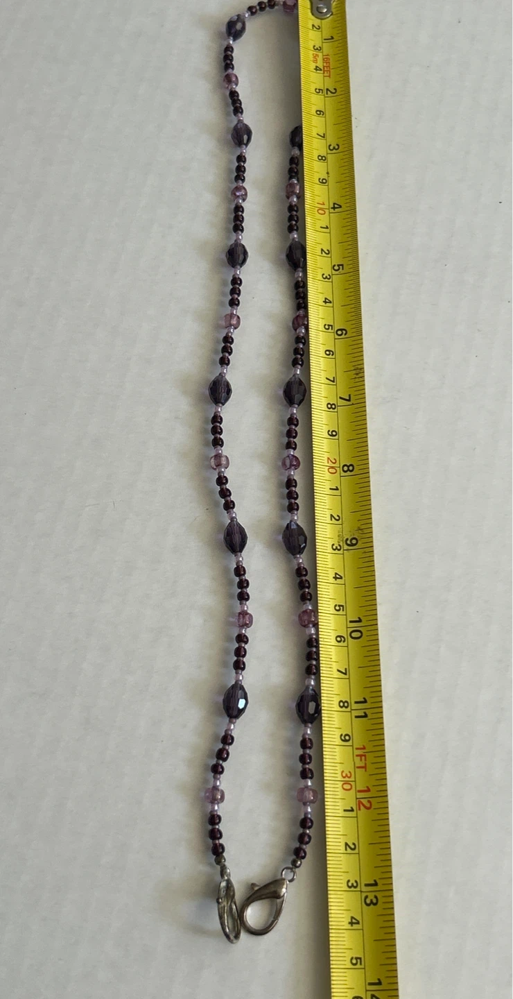 🌱Purple Beaded Eyeglasses Lanyard with Clasps - photo 2