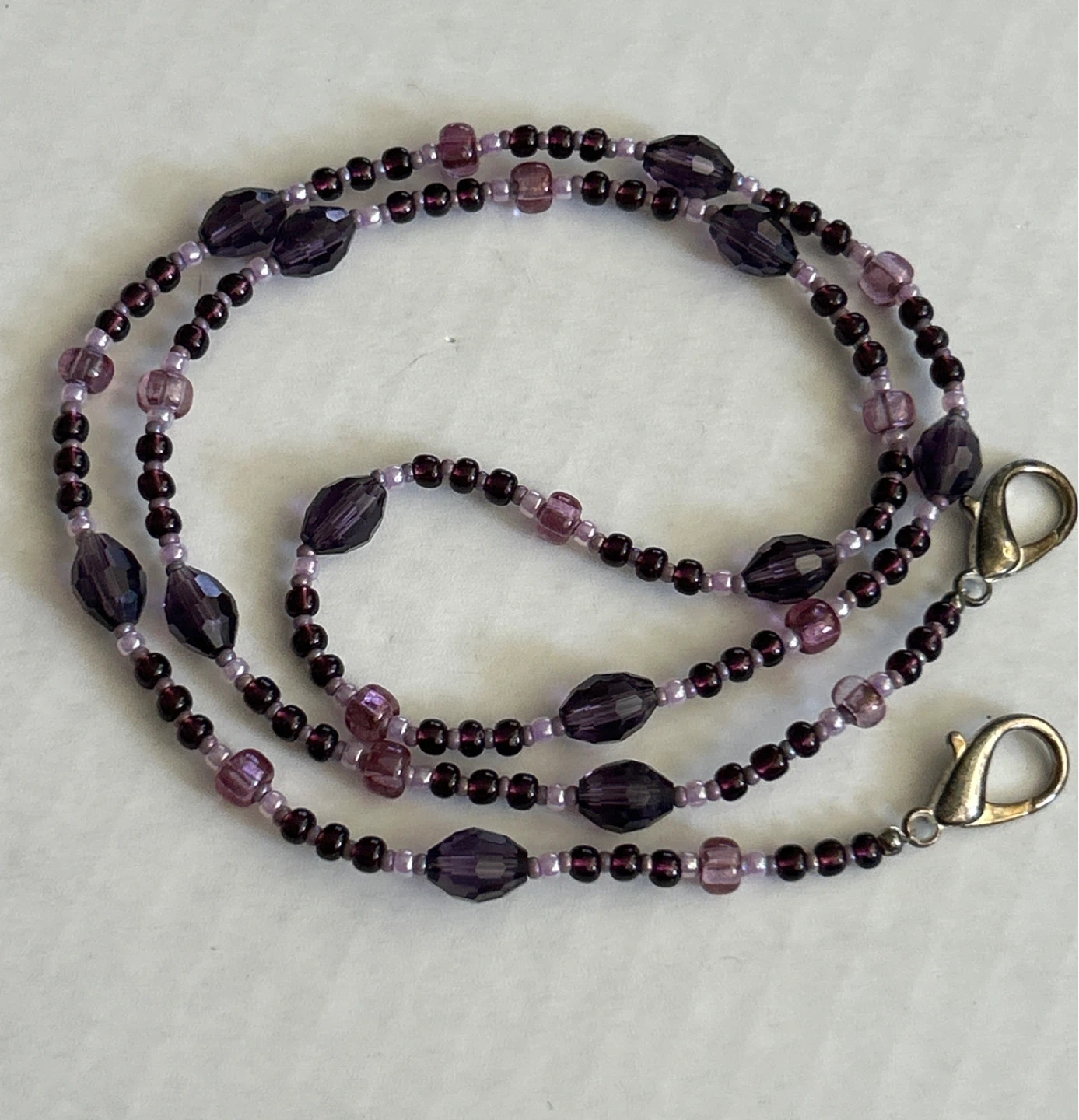🌱Purple Beaded Eyeglasses Lanyard with Clasps - photo 4