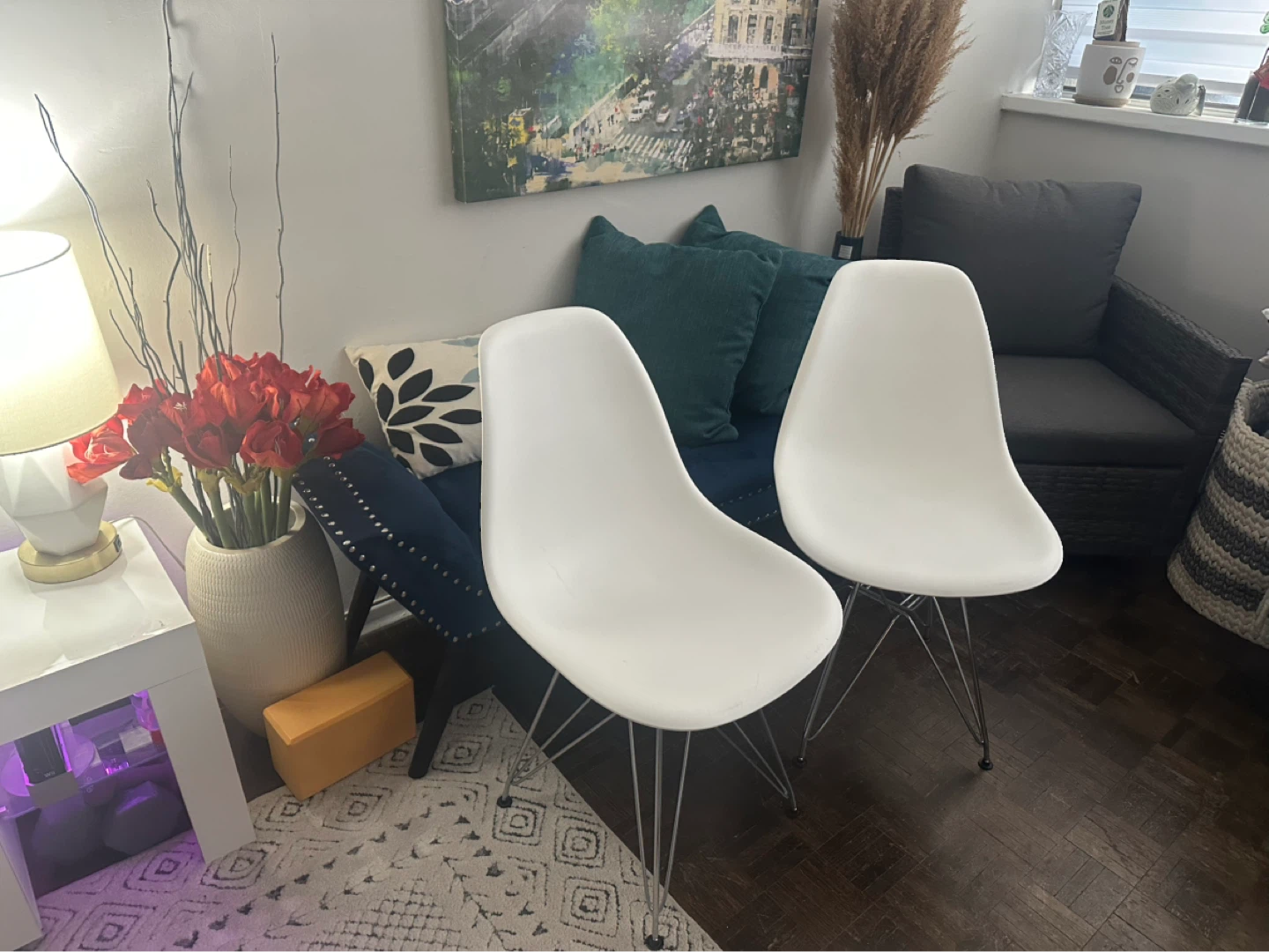 Set of 2 White Dining Chairs-Structube