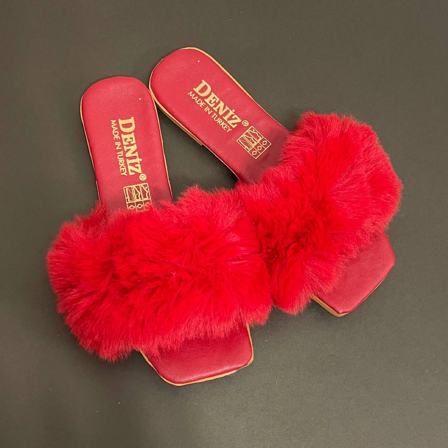 Red Furry Slides - photo 2