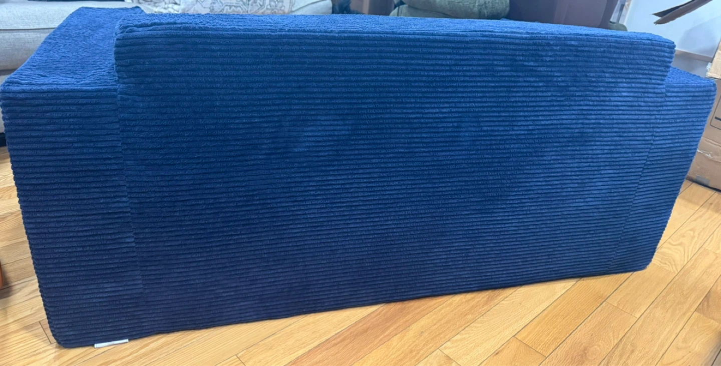 Navy Blue Corduroy Loveseat - photo 3