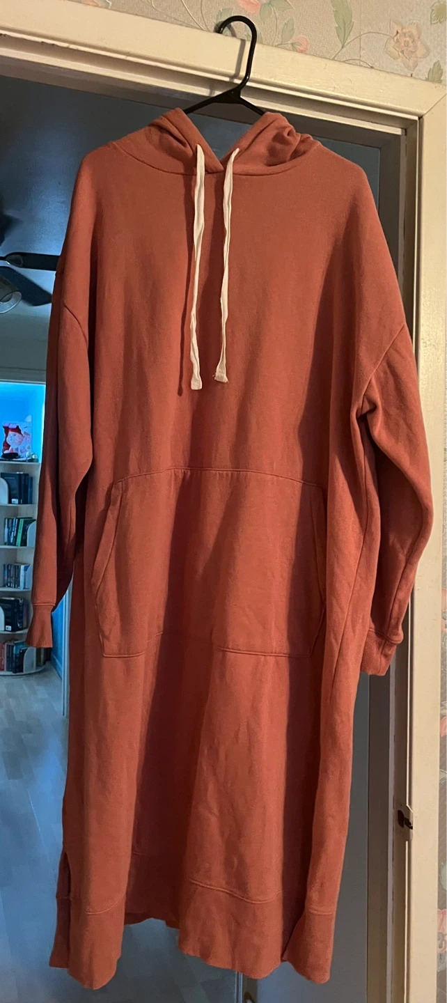 Terracotta Hooded Sweatshirt Dress