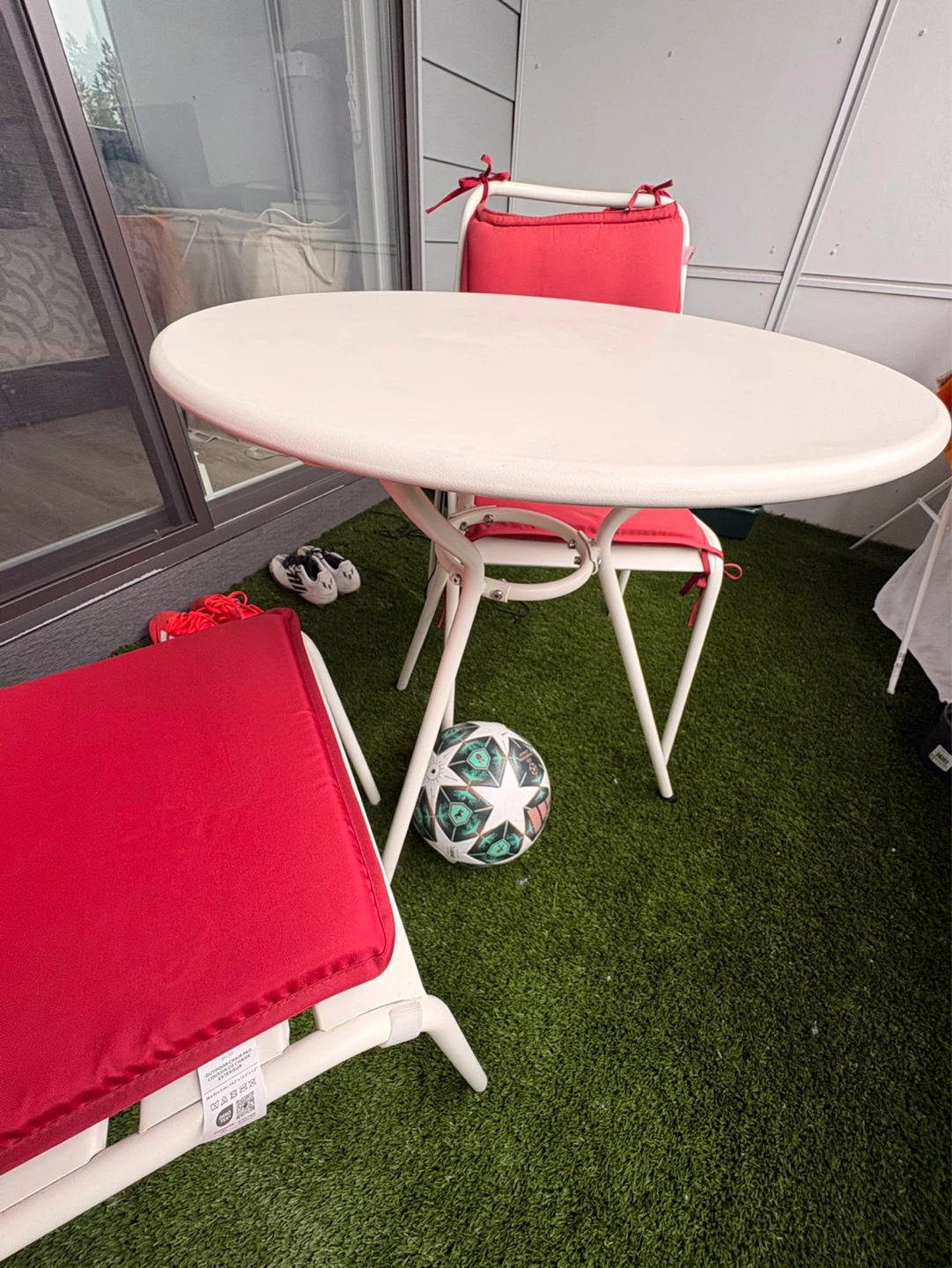 Patio Bistro Set with Red Cushions - photo 2