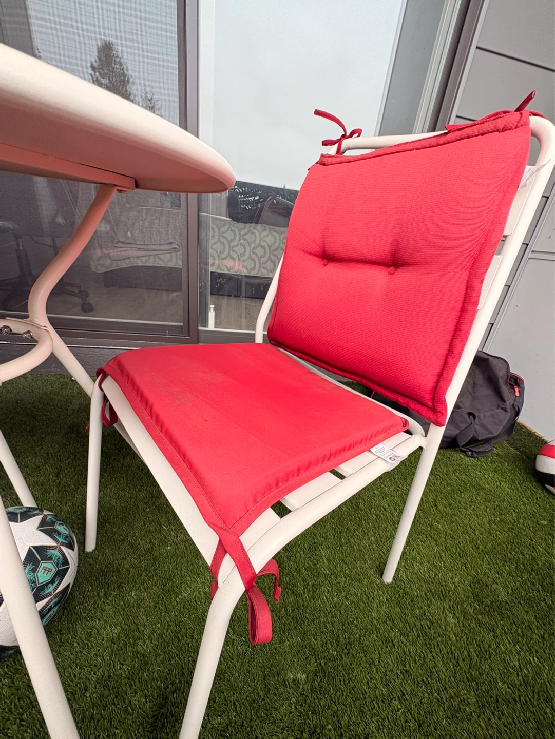 Patio Bistro Set with Red Cushions - photo 3