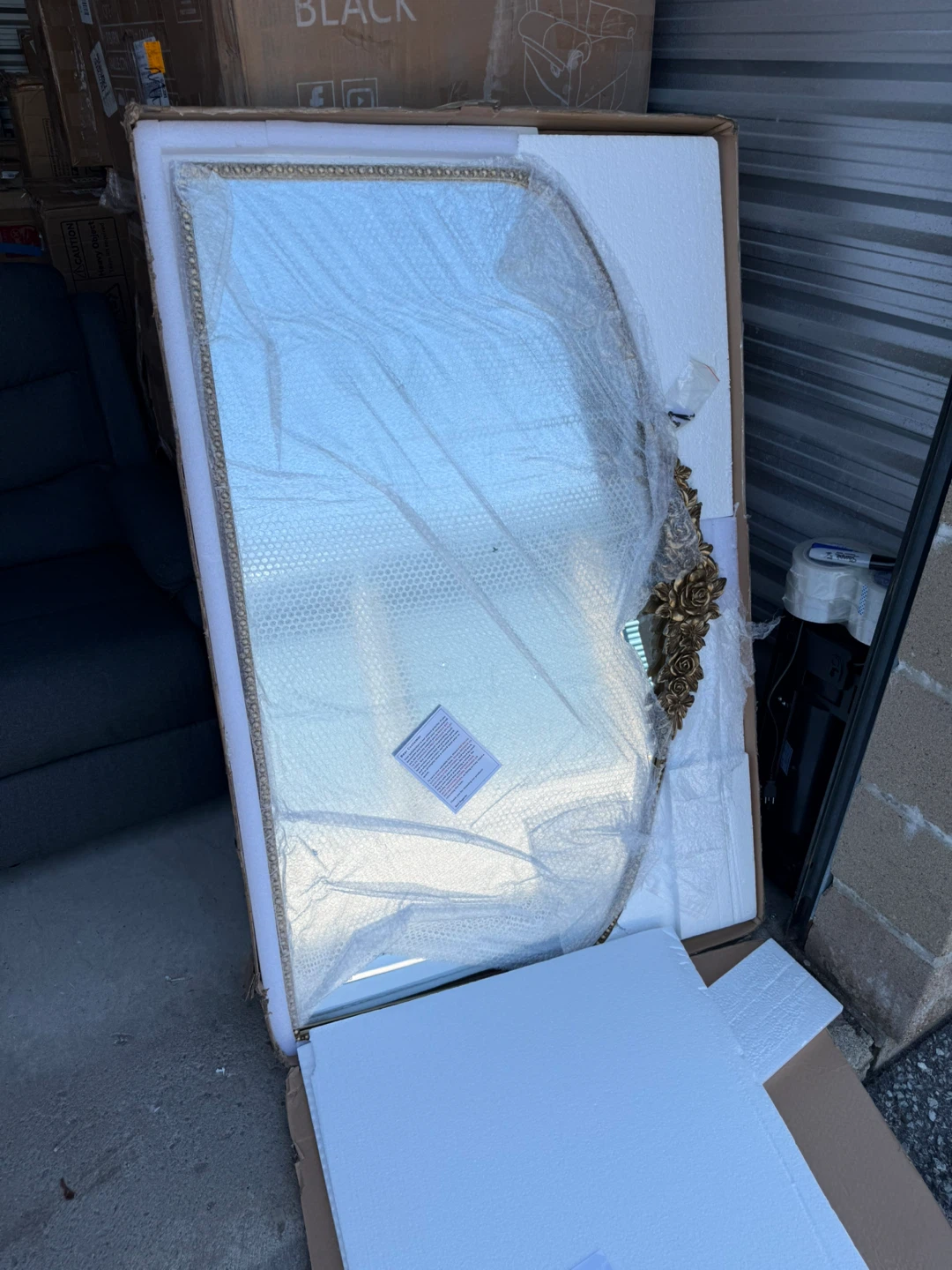 Gold Floral Accent Wall Mirror