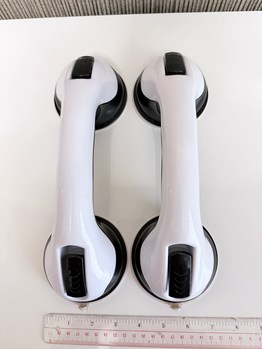 Set of 2 White Suction Grab Bars