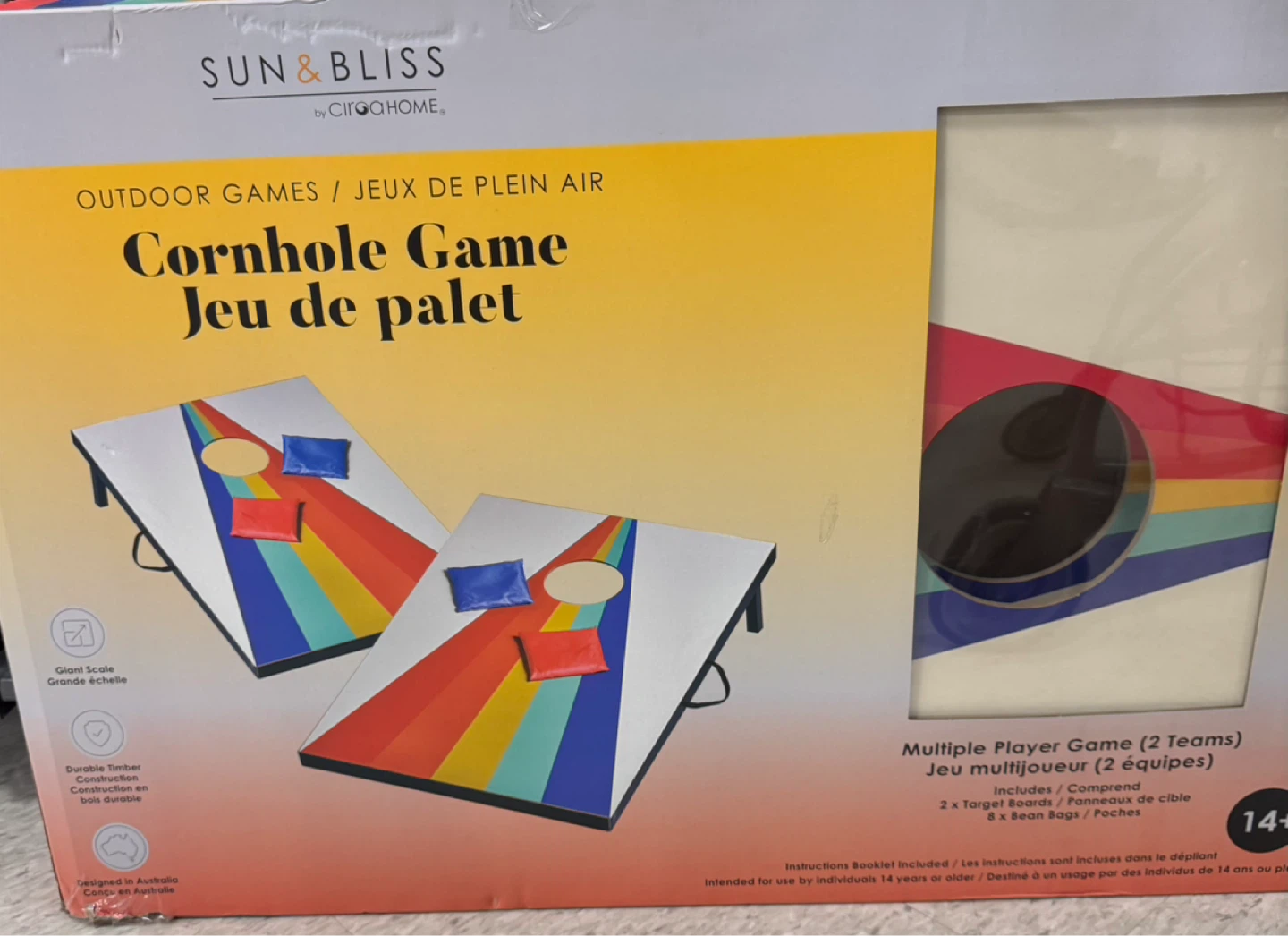 Sun & Bliss Cornhole Game - Outdoor Giant Scale