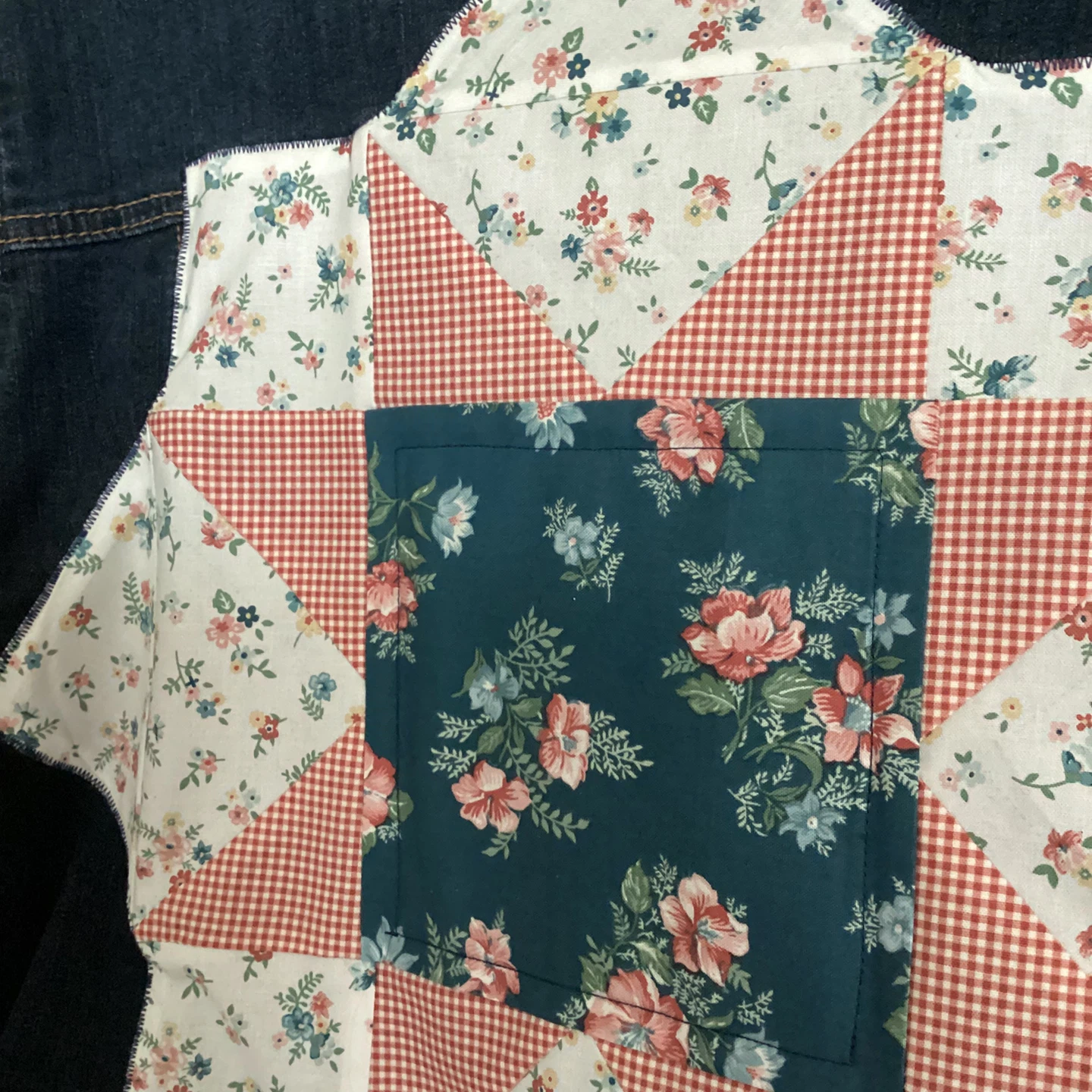 Upcycled Denim Jacket with Handmade Quilted Star - photo 3