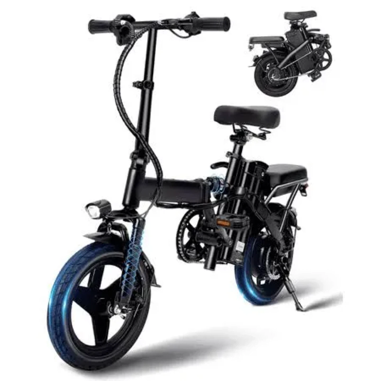 Black Folding Electric Bicycle