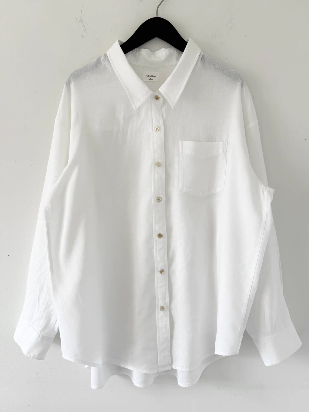 Aritzia Wilfred Free Linen Blend Button-Up Shirt