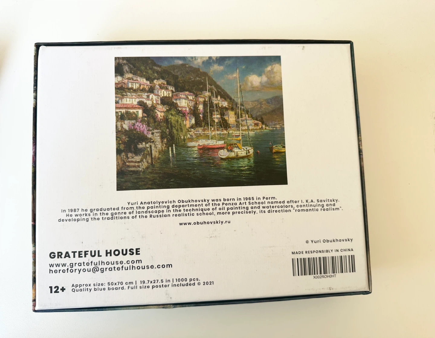 Grateful House 1000 Piece Puzzle - Yachts and Village Scene - photo 2
