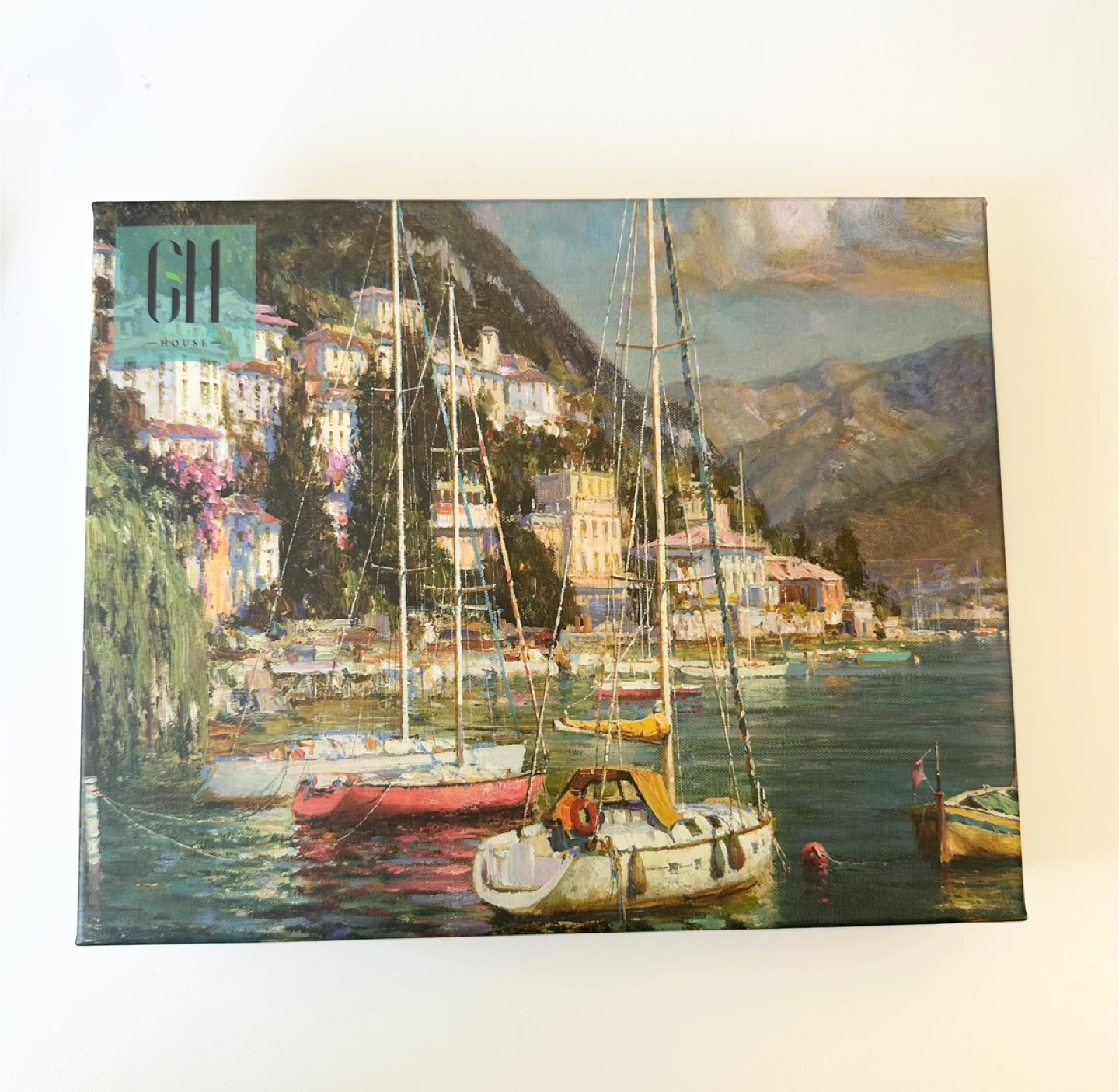 Grateful House 1000 Piece Puzzle - Yachts and Village Scene