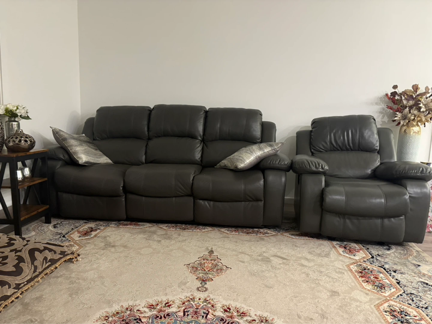 Dark Brown Reclining Sofa and Armchair Set - photo 5