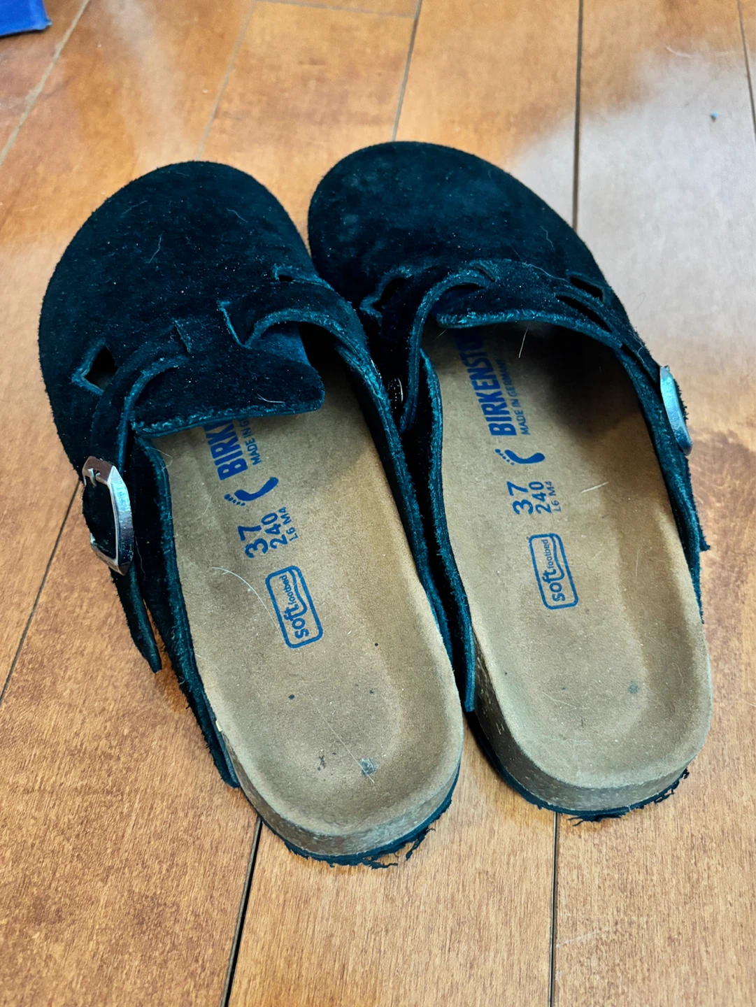 Birkenstock Black Suede Clogs Size 37 - photo 3