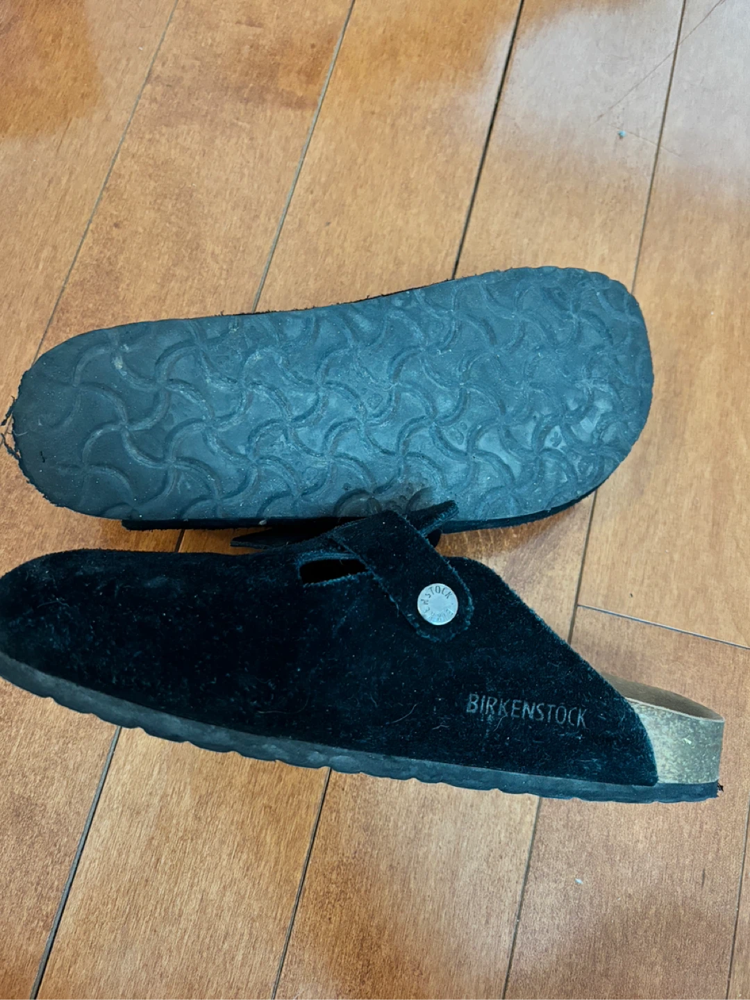 Birkenstock Black Suede Clogs Size 37 - photo 2
