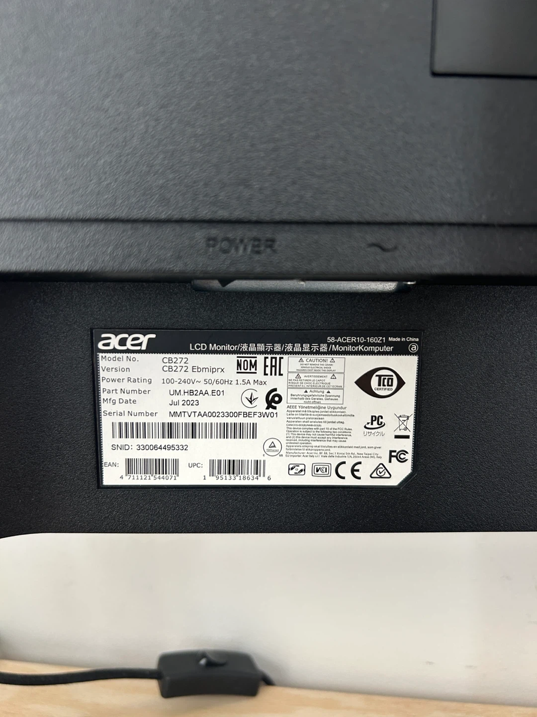 Acer 27 inch monitor - photo 4