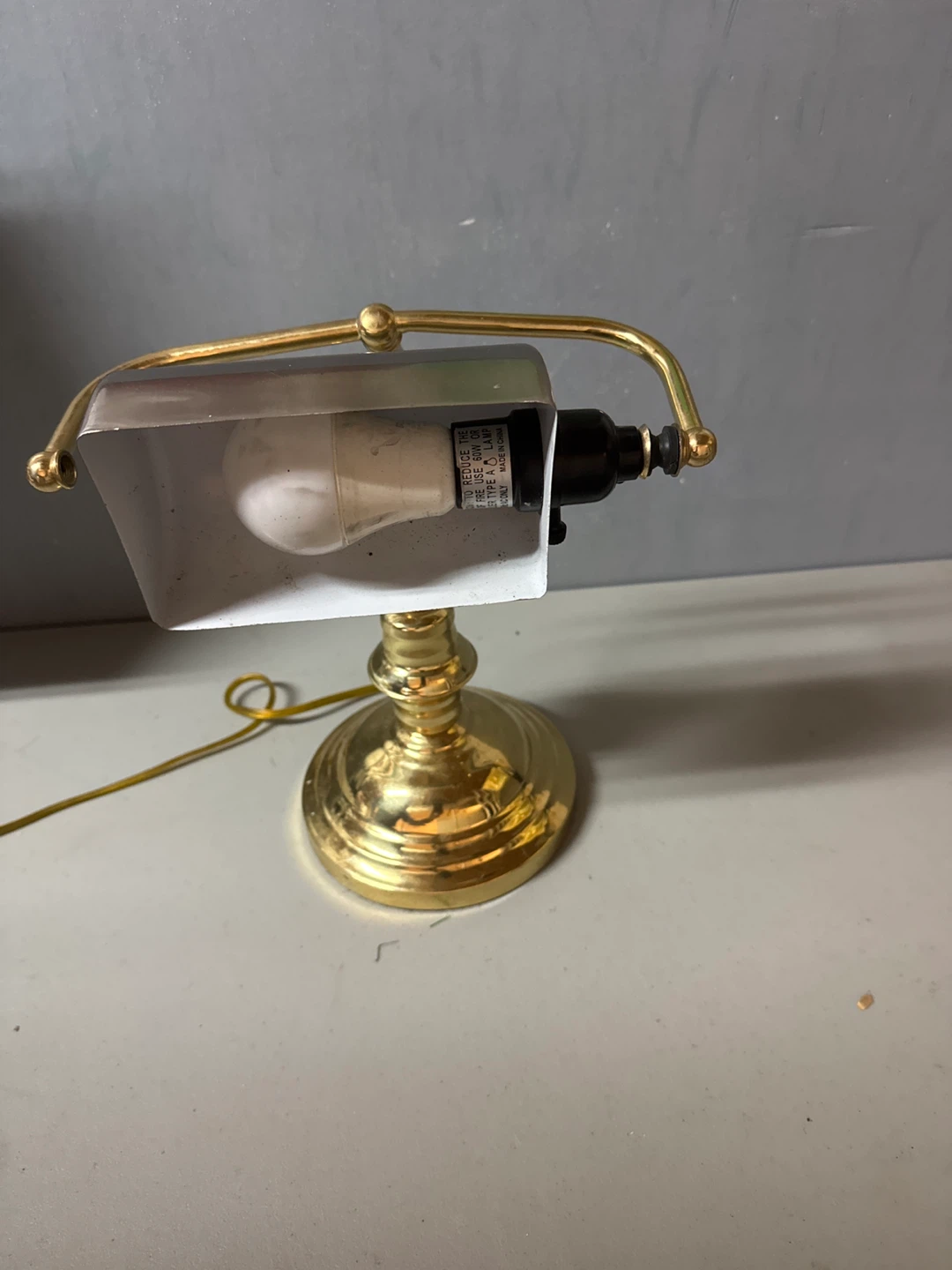 Brass Banker's Lamp - photo 3
