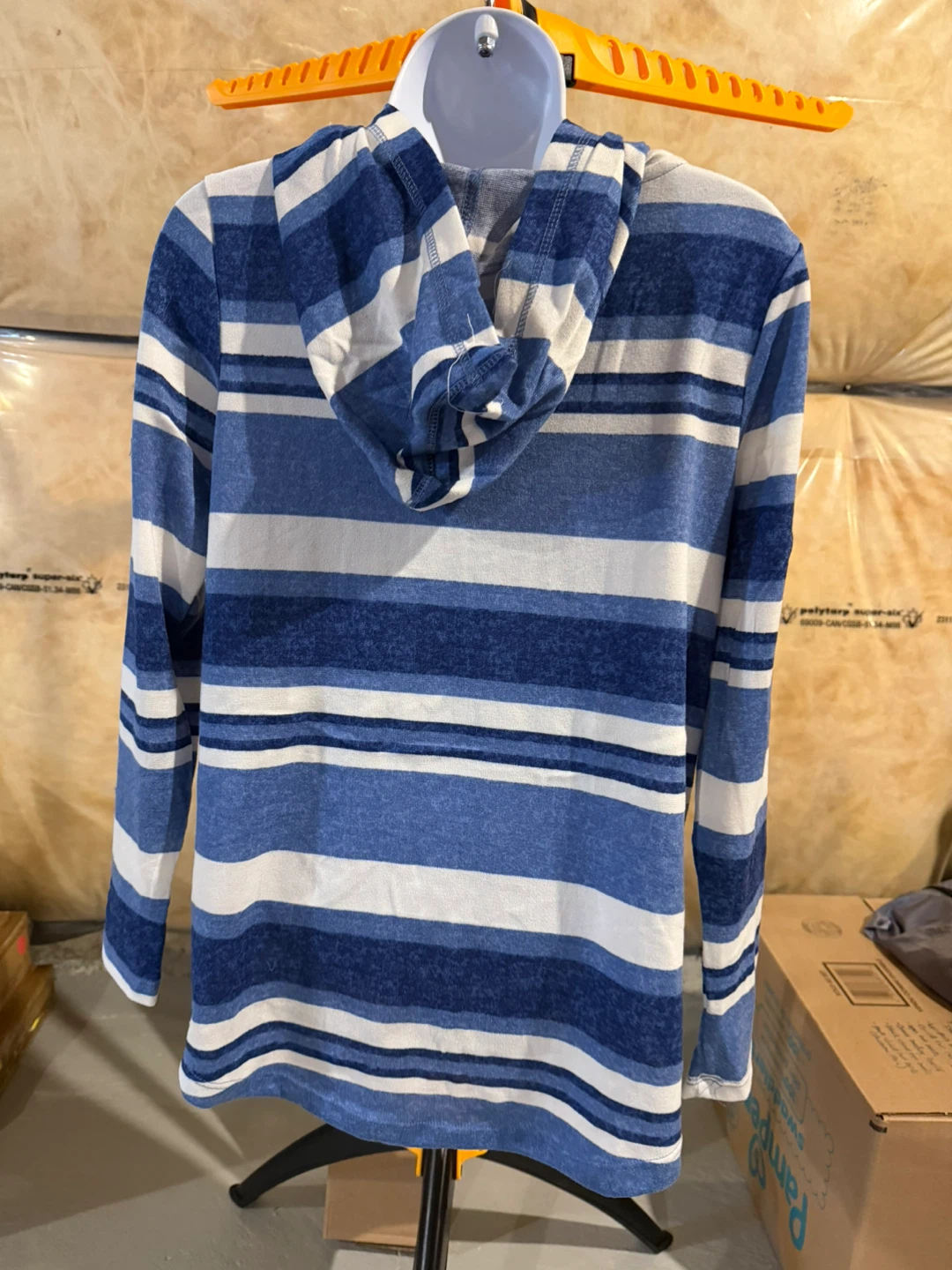 Women's Striped Hooded Tunic Tops - photo 4