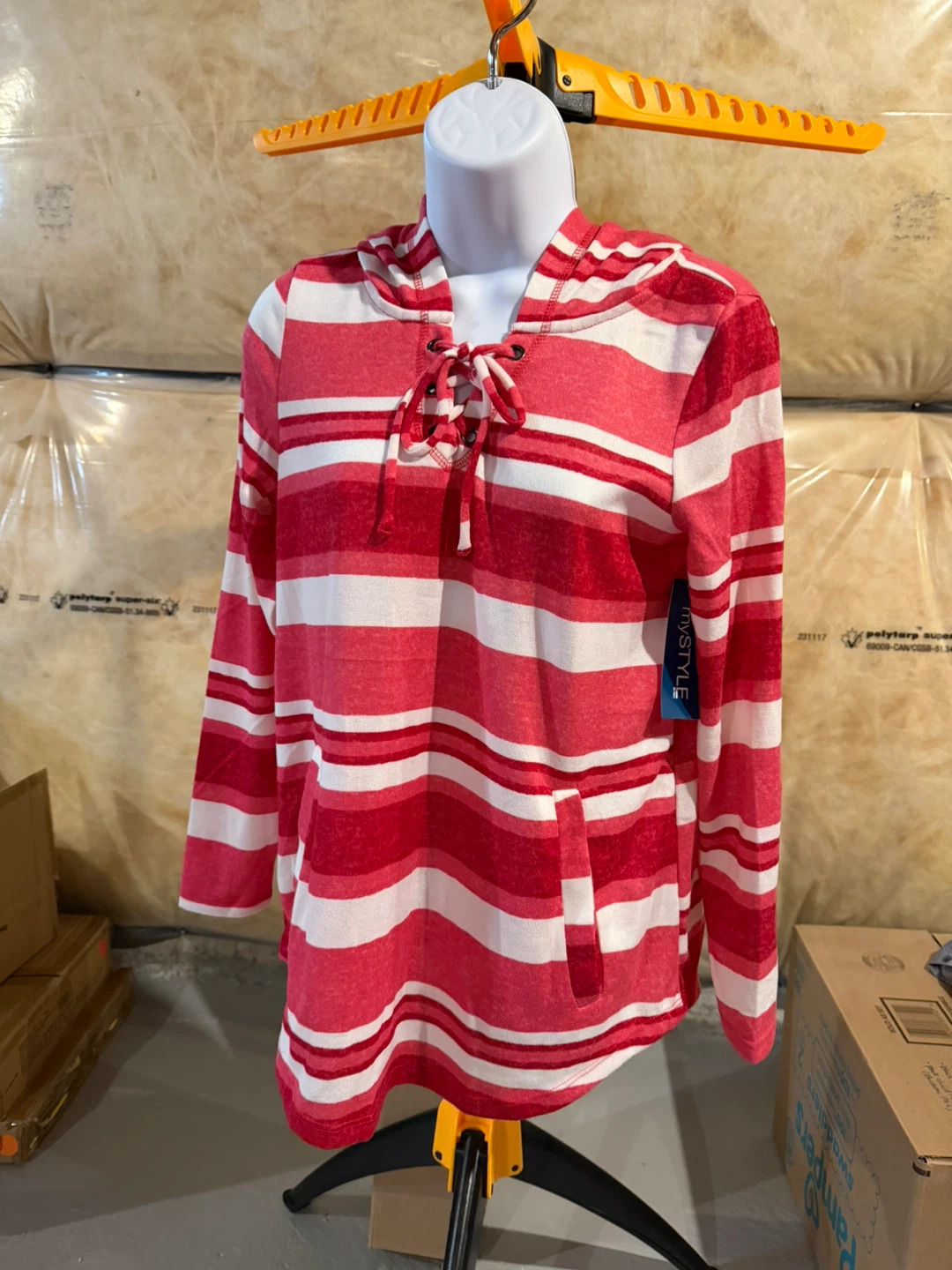 Women's Striped Hooded Tunic Tops