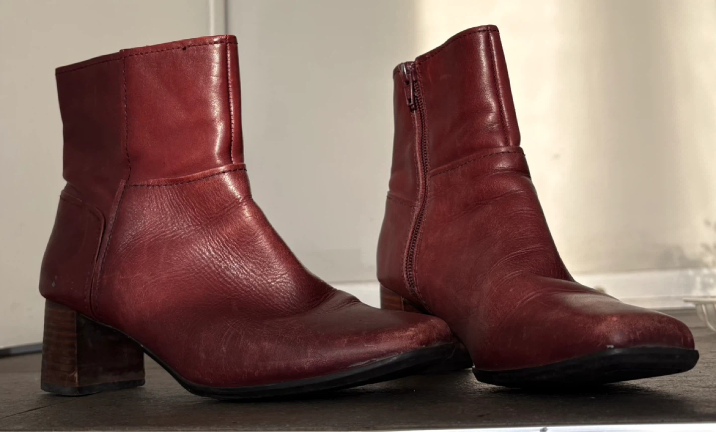 Nine West Red Leather Ankle Boots - photo 2