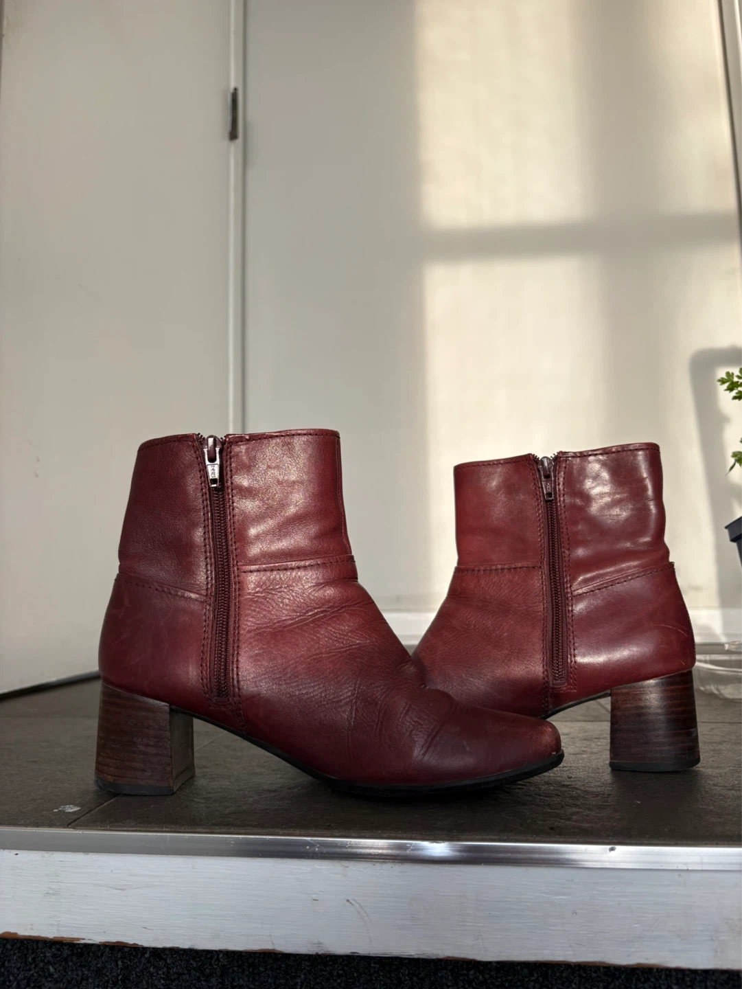 Nine West Red Leather Ankle Boots - photo 3