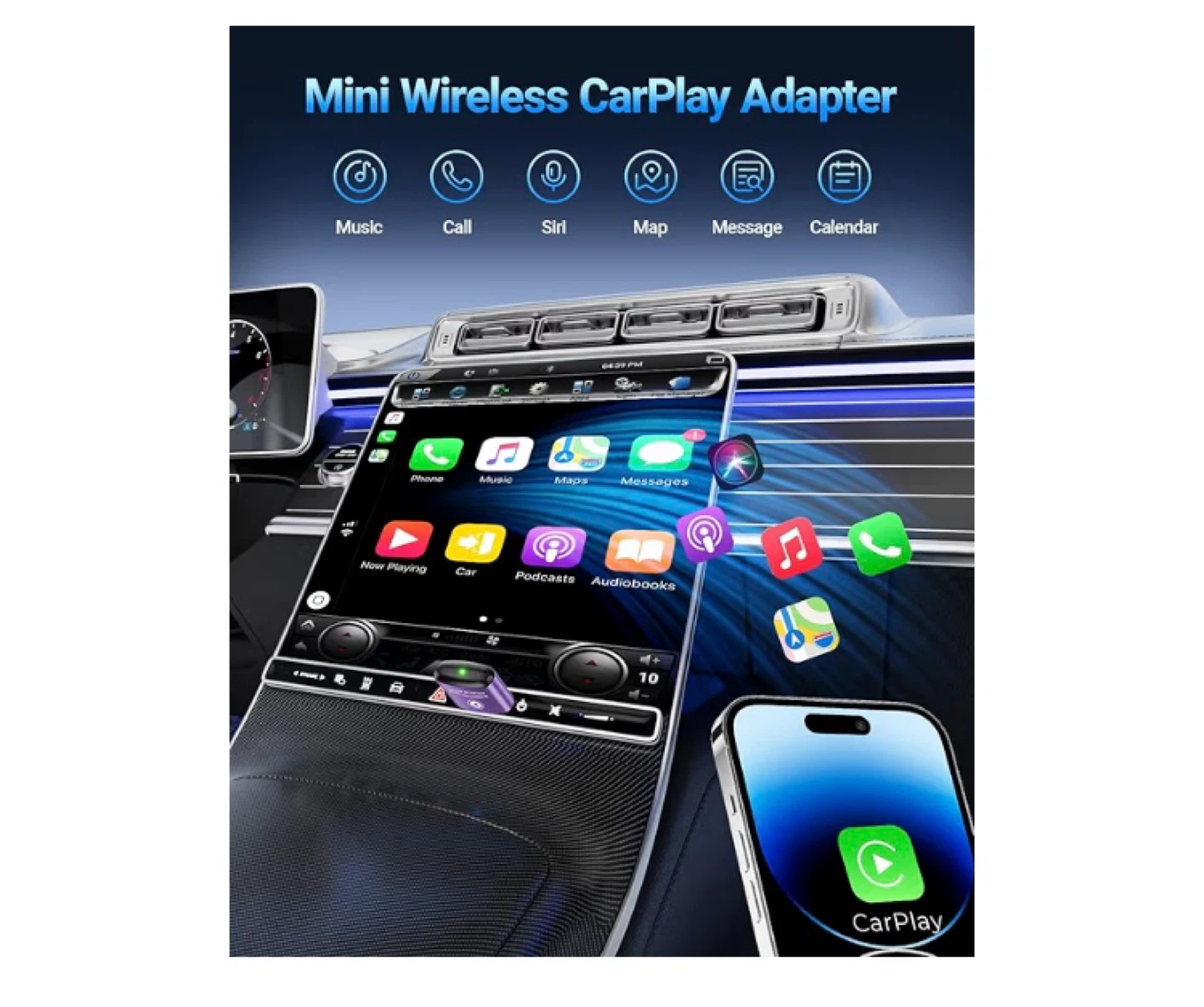 Vnylrgle Wireless CarPlay Adapter for Apple iPhone (Purple) - photo 2
