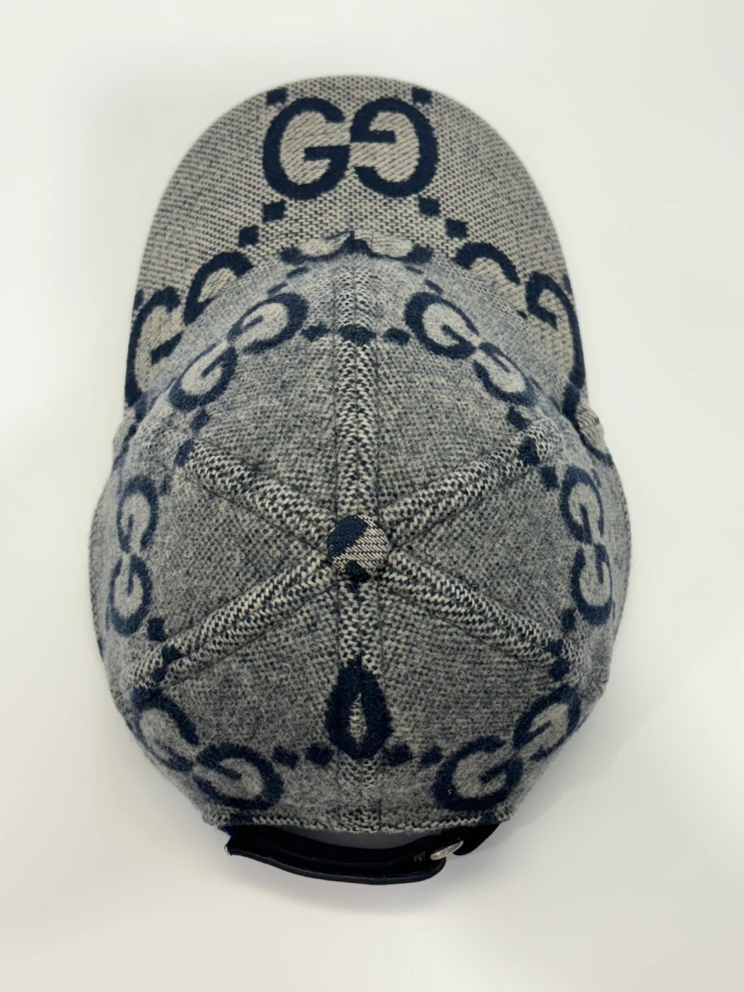 Gucci Baseball Cap Hat Kids GG Monogram Jumbo Wool Canvas - photo 5